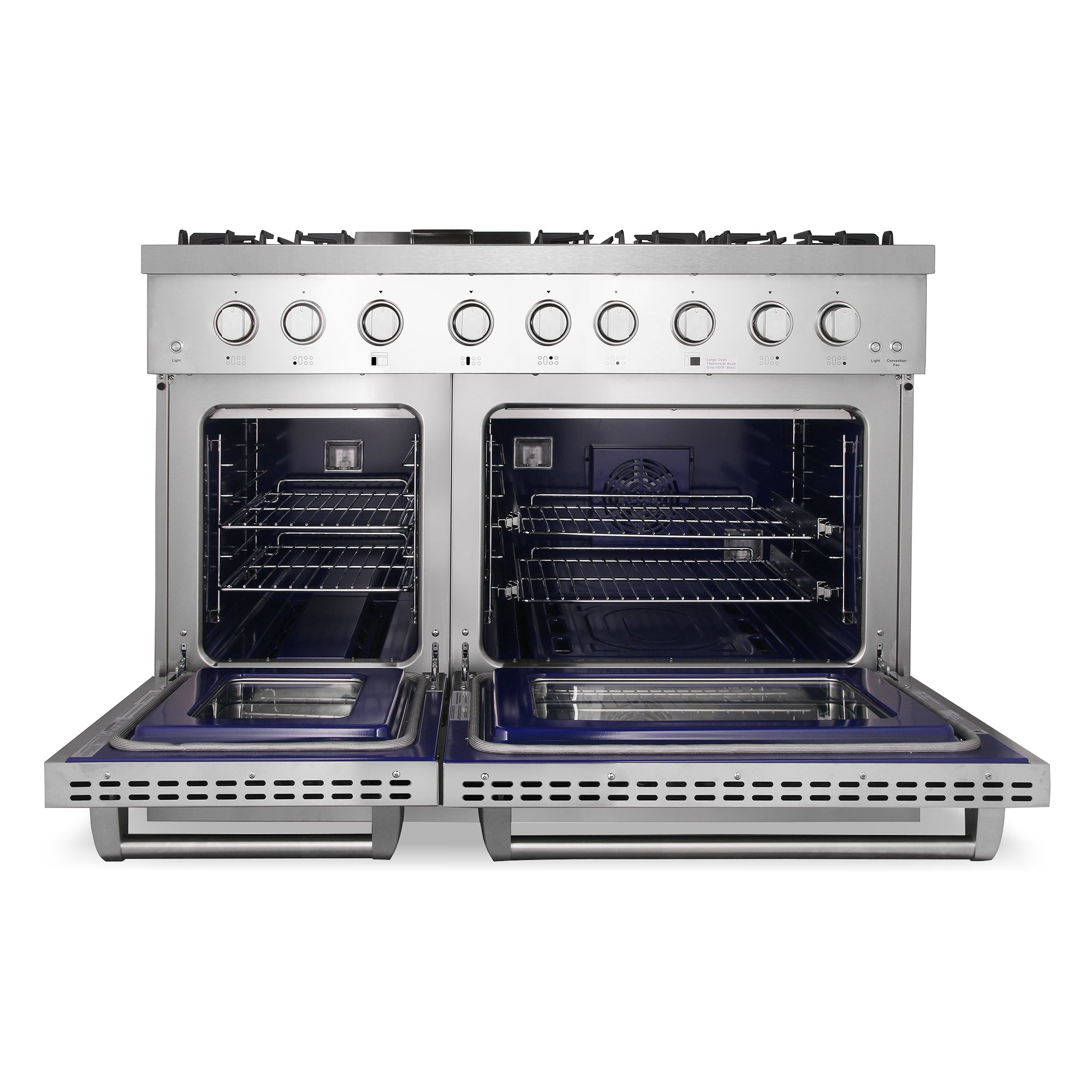 Cosmo Lumin 48 in. 6.7 cu. ft. 6-Burner Stainless Steel Dual Fuel Range with Griddle | COS-DFRL486GK
