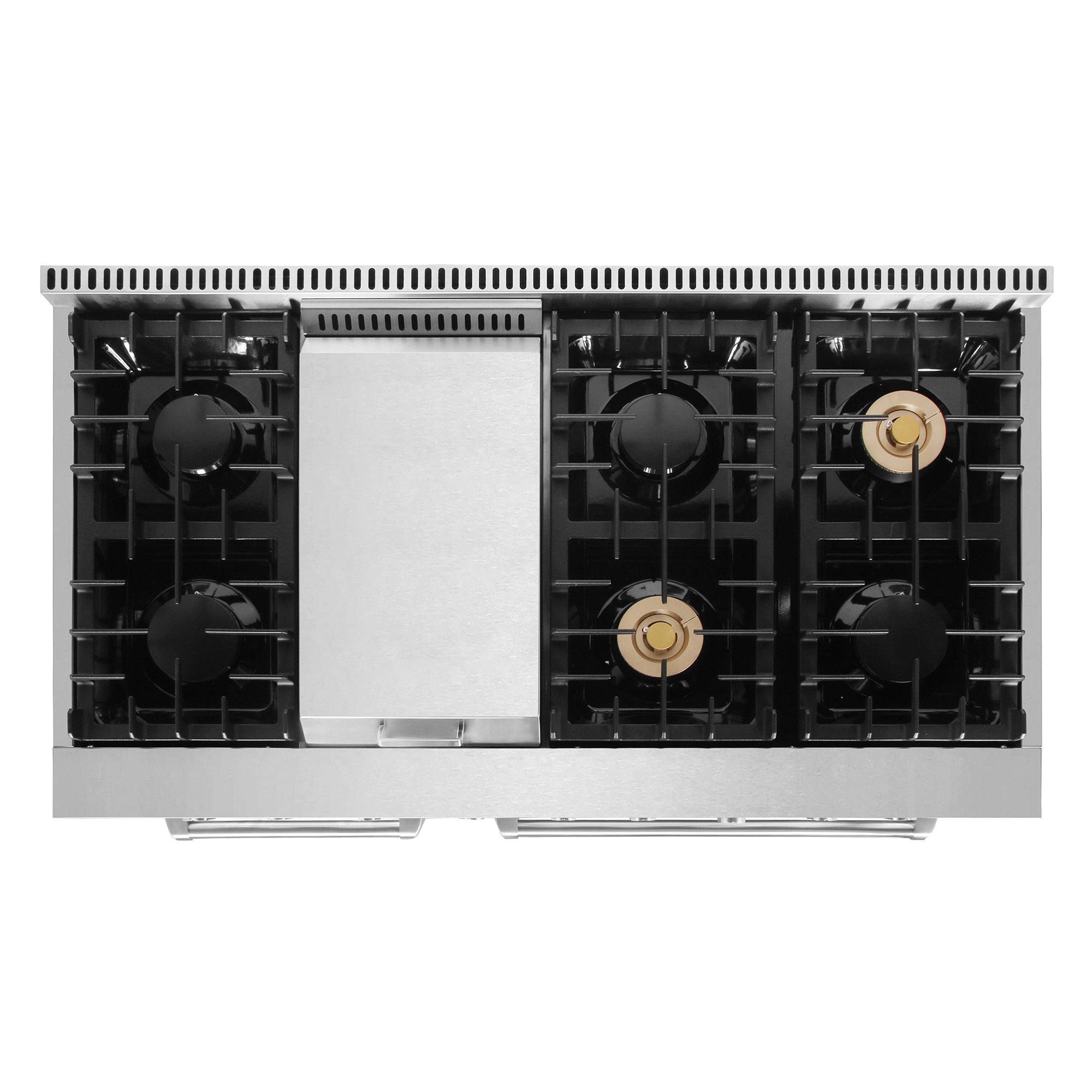 Cosmo Lumin 48 in. 6.7 cu. ft. 6-Burner Stainless Steel Dual Fuel Range with Griddle | COS-DFRL486GK