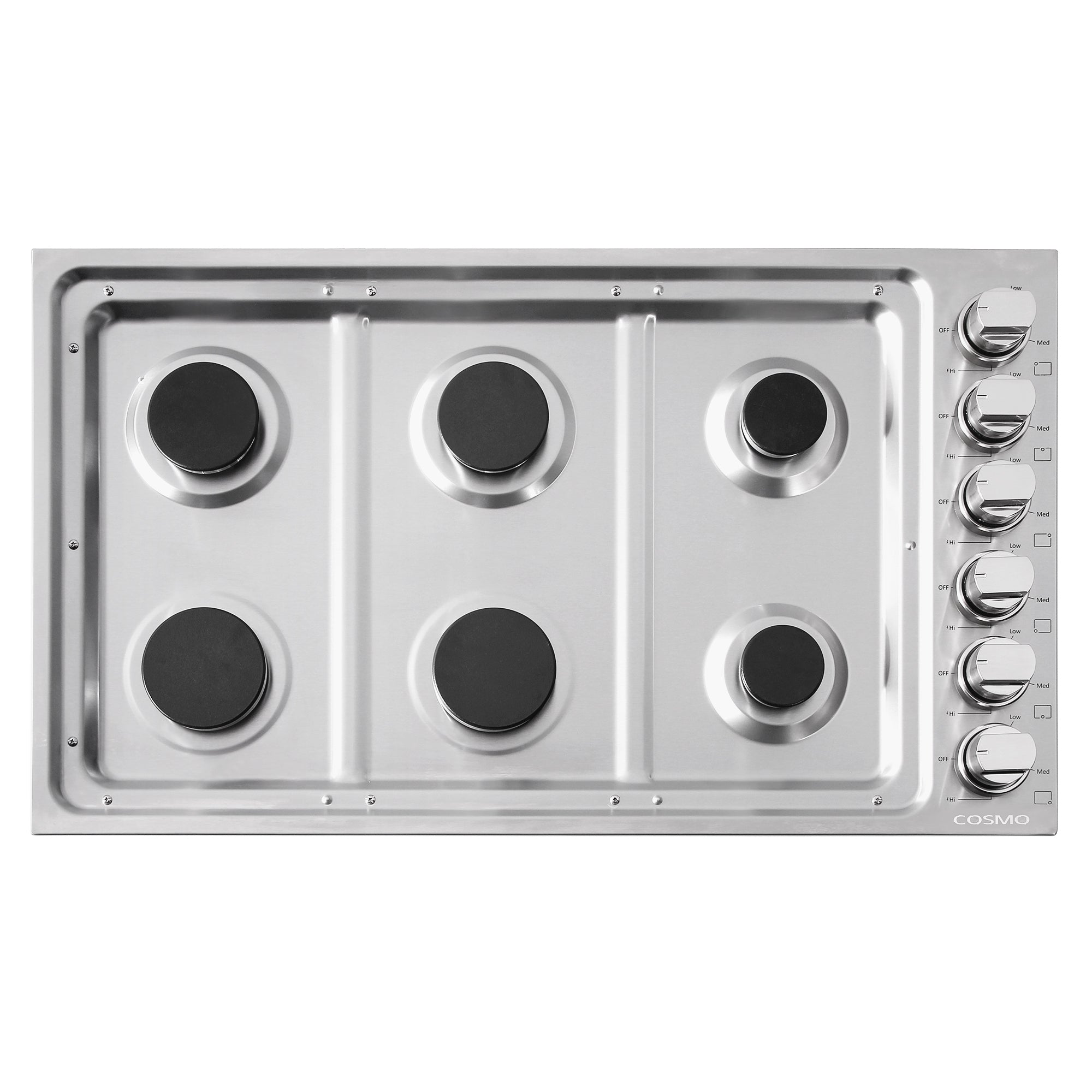 Cosmo 36 in. Stainless Steel Gas Cooktop with 6 Burners | COS-DIC366