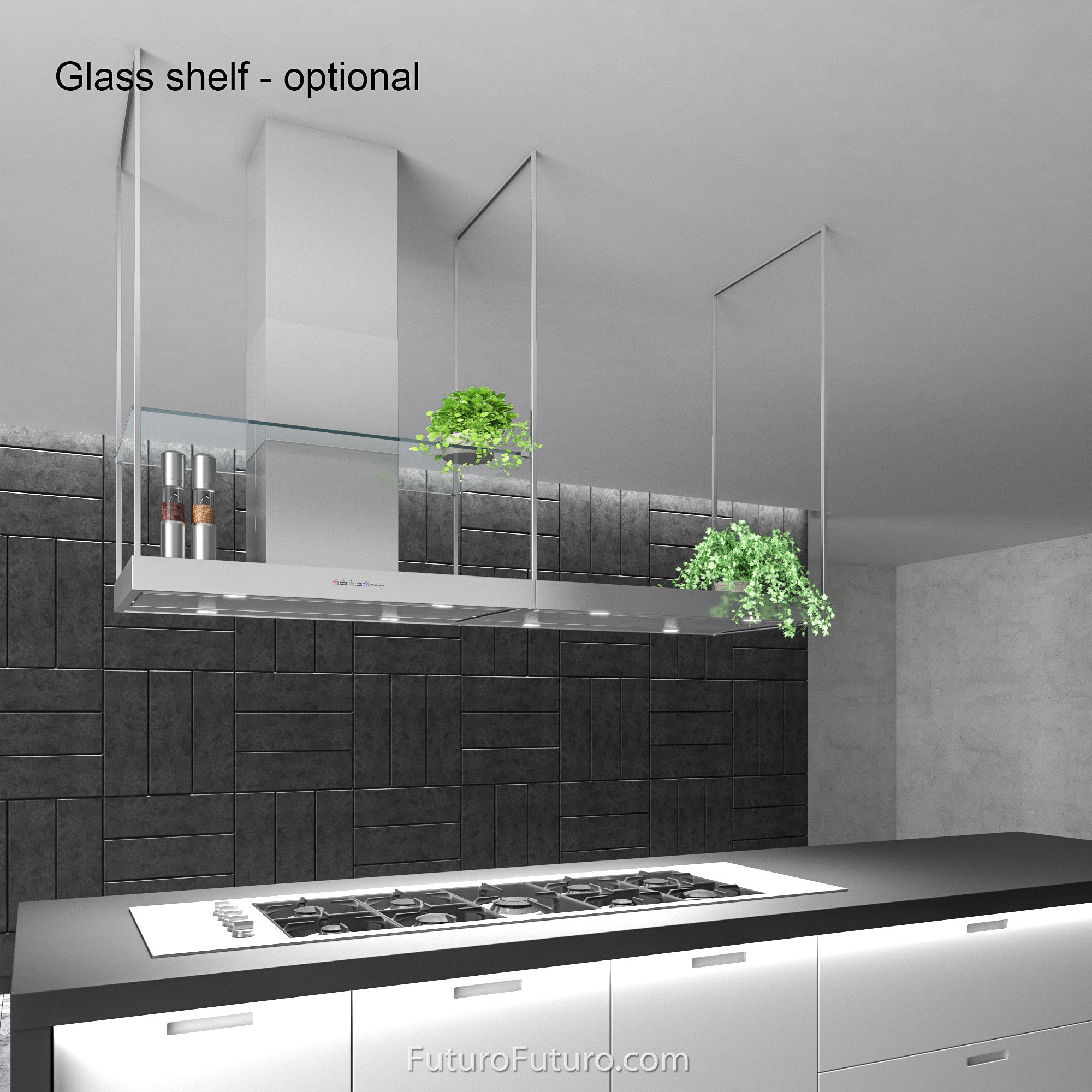 Futuro Europe Station 72 in. 940 CFM Stainless Steel Island Mount Range Hood