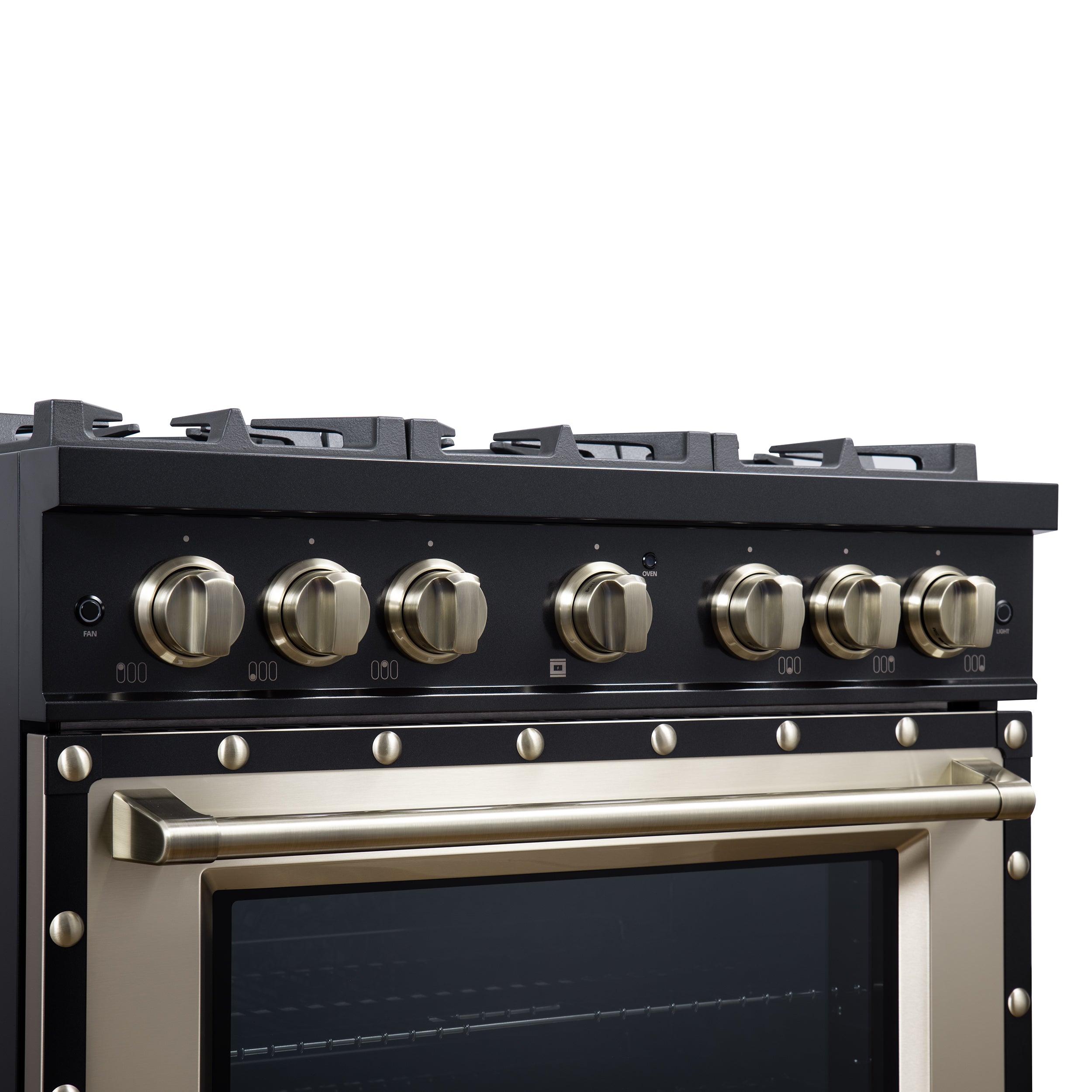 Forno Valente 36 in. 5.2 Cu.ft. Black Dual Fuel Range with 6 Sealed Burners and Air Fry | FFSGS6199-36CPBLK