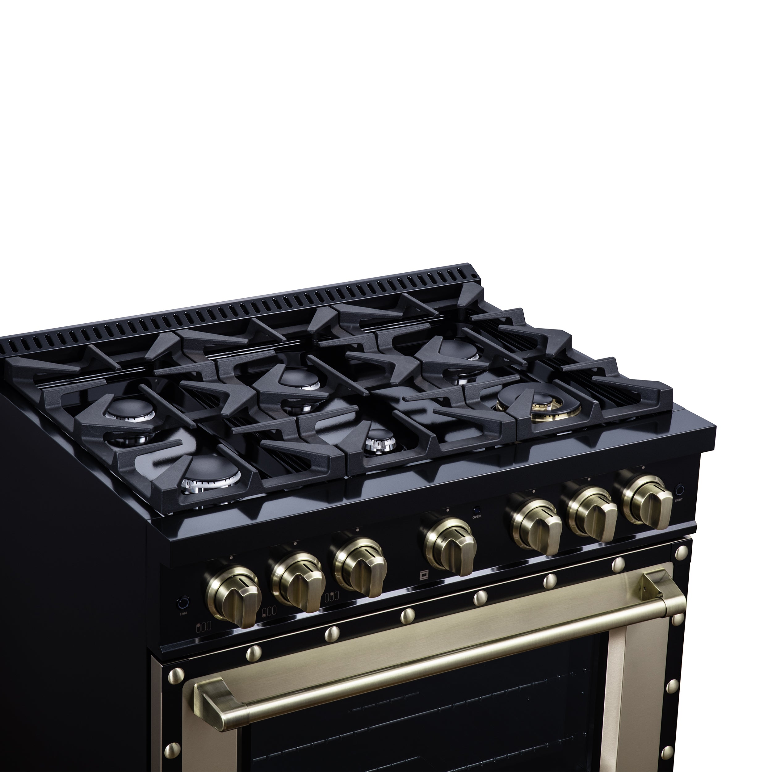 Forno Valente 36 in. 5.2 Cu.ft. Black Dual Fuel Range with 6 Sealed Burners and Air Fry | FFSGS6199-36CPBLK