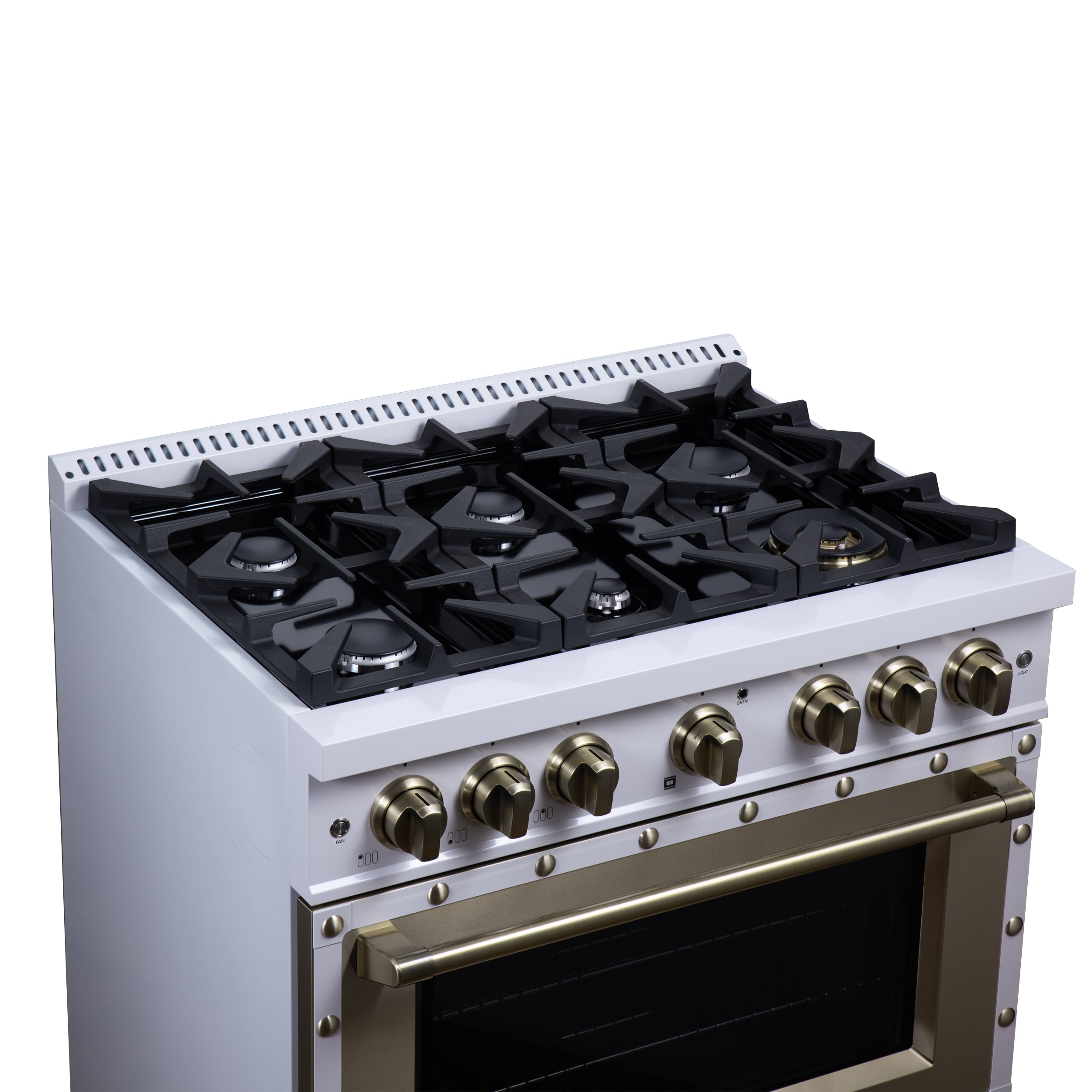 Forno Valente 36 in. 5.2 Cu.ft. White Dual Fuel Range with 6 Sealed Burners and Air Fry | FFSGS6199-36CPWHT