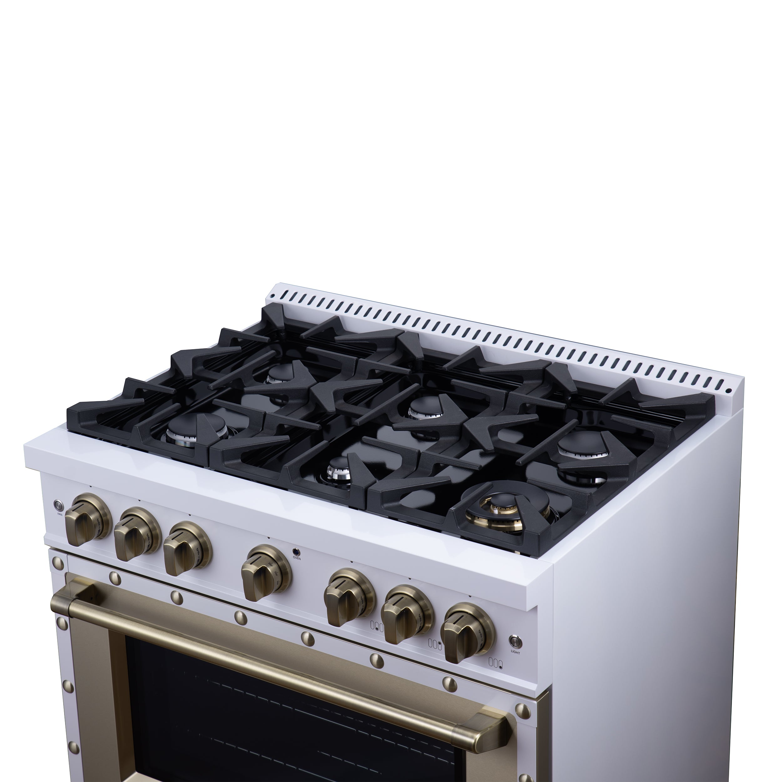 Forno Valente 36 in. 5.2 Cu.ft. White Dual Fuel Range with 6 Sealed Burners and Air Fry | FFSGS6199-36CPWHT