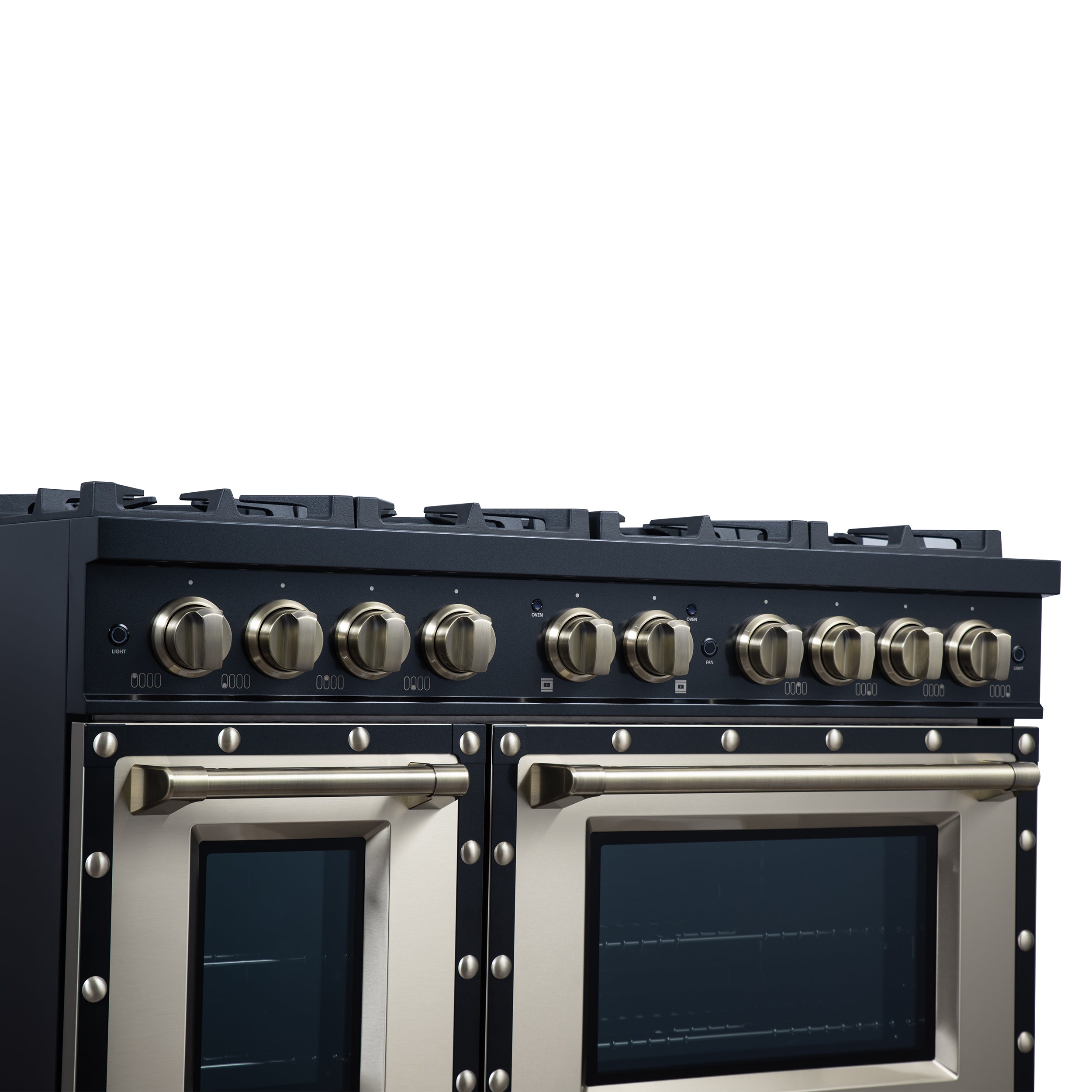 Forno Valente 48 in. 6.7 Cu.ft. Black Dual Fuel Range with 8 Sealed Burners and Air Fry | FFSGS6199-48CPBLK