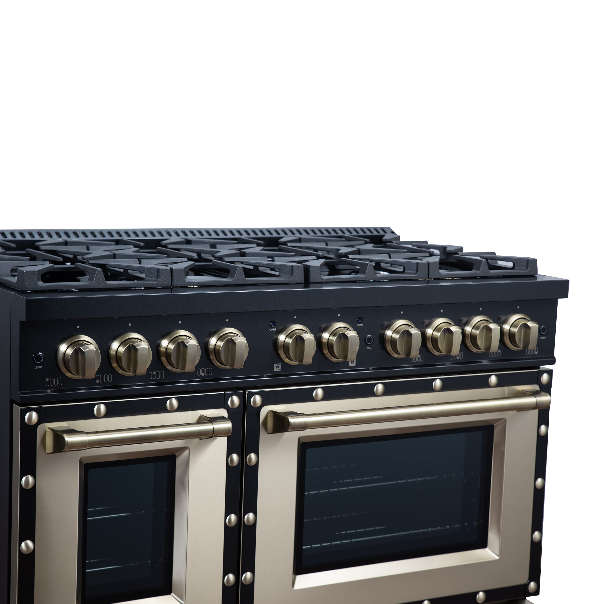 Forno Valente 48 in. 6.7 Cu.ft. Black Dual Fuel Range with 8 Sealed Burners and Air Fry | FFSGS6199-48CPBLK