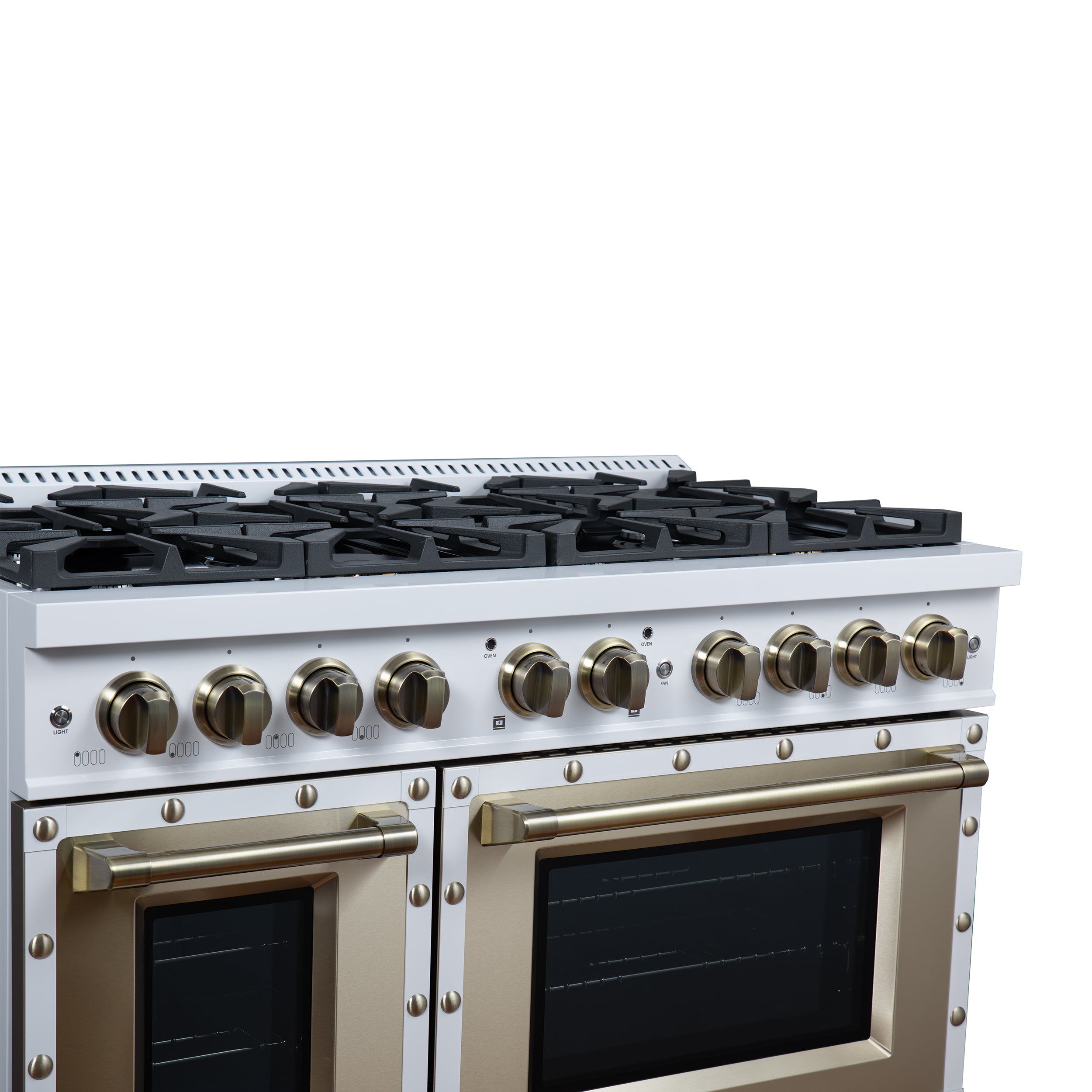 Forno Valente 48 in. 6.7 Cu.ft. White Dual Fuel Range with 8 Sealed Burners and Air Fry | FFSGS6199-48CPWHT