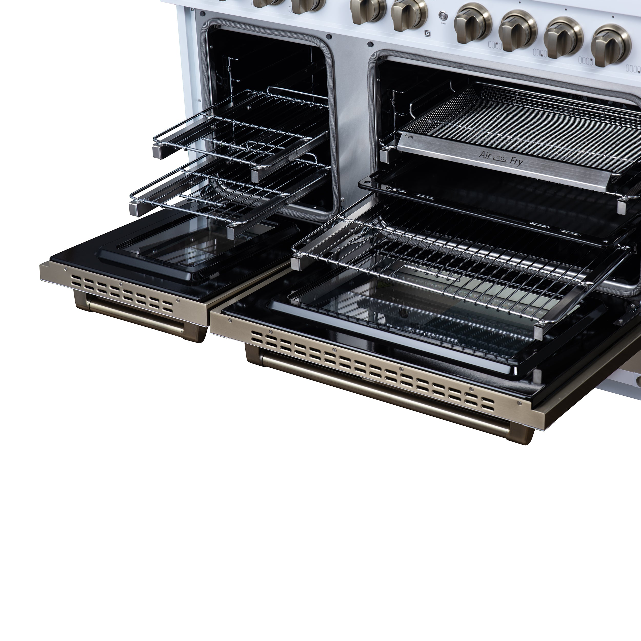 Forno Valente 48 in. 6.7 Cu.ft. White Dual Fuel Range with 8 Sealed Burners and Air Fry | FFSGS6199-48CPWHT