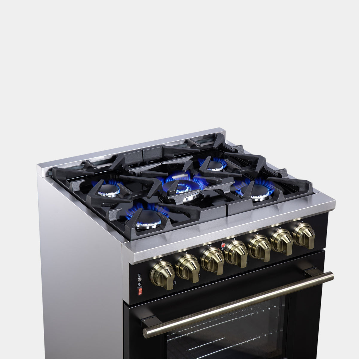 Forno Massimo 30 in. 4.32 cu. ft. 5-Burner Black Dual Fuel Range | FFSGS6125-30BLK