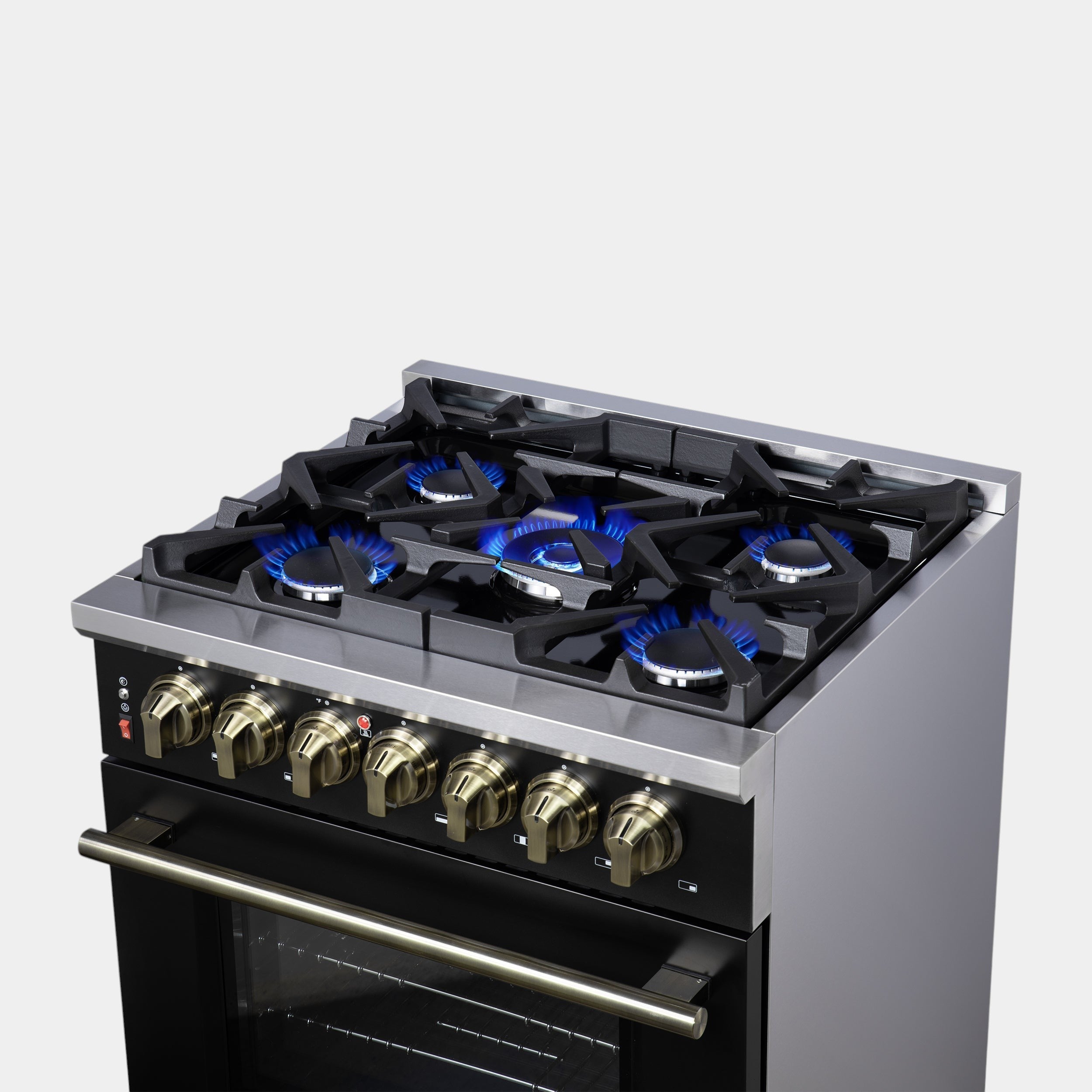 Forno Massimo 30 in. 4.32 cu. ft. 5-Burner Black Dual Fuel Range | FFSGS6125-30BLK