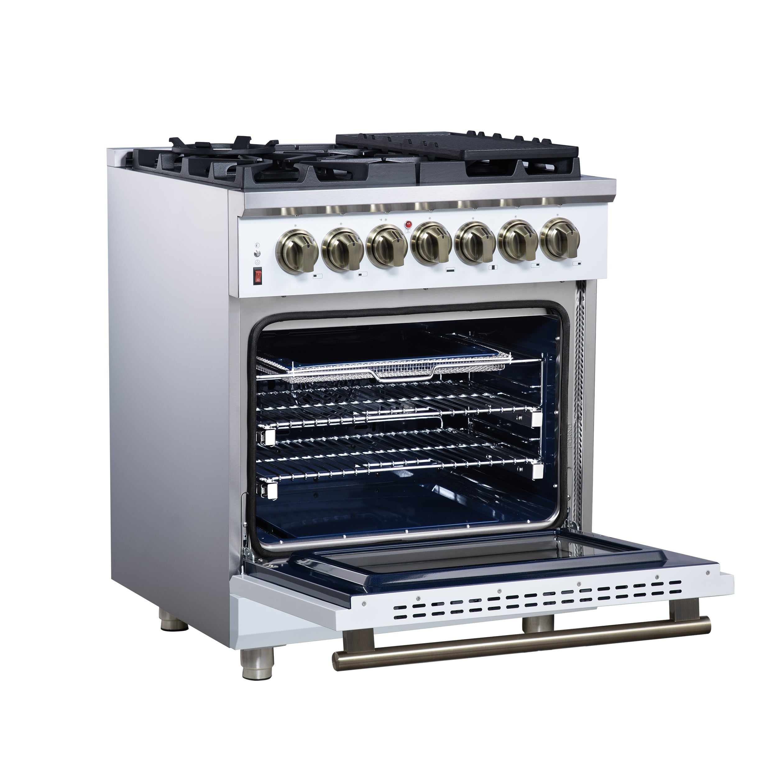 Forno Massimo 30 in. 4.32 cu. ft. 5-Burner White Dual Fuel Range | FFSGS6125-30WHT