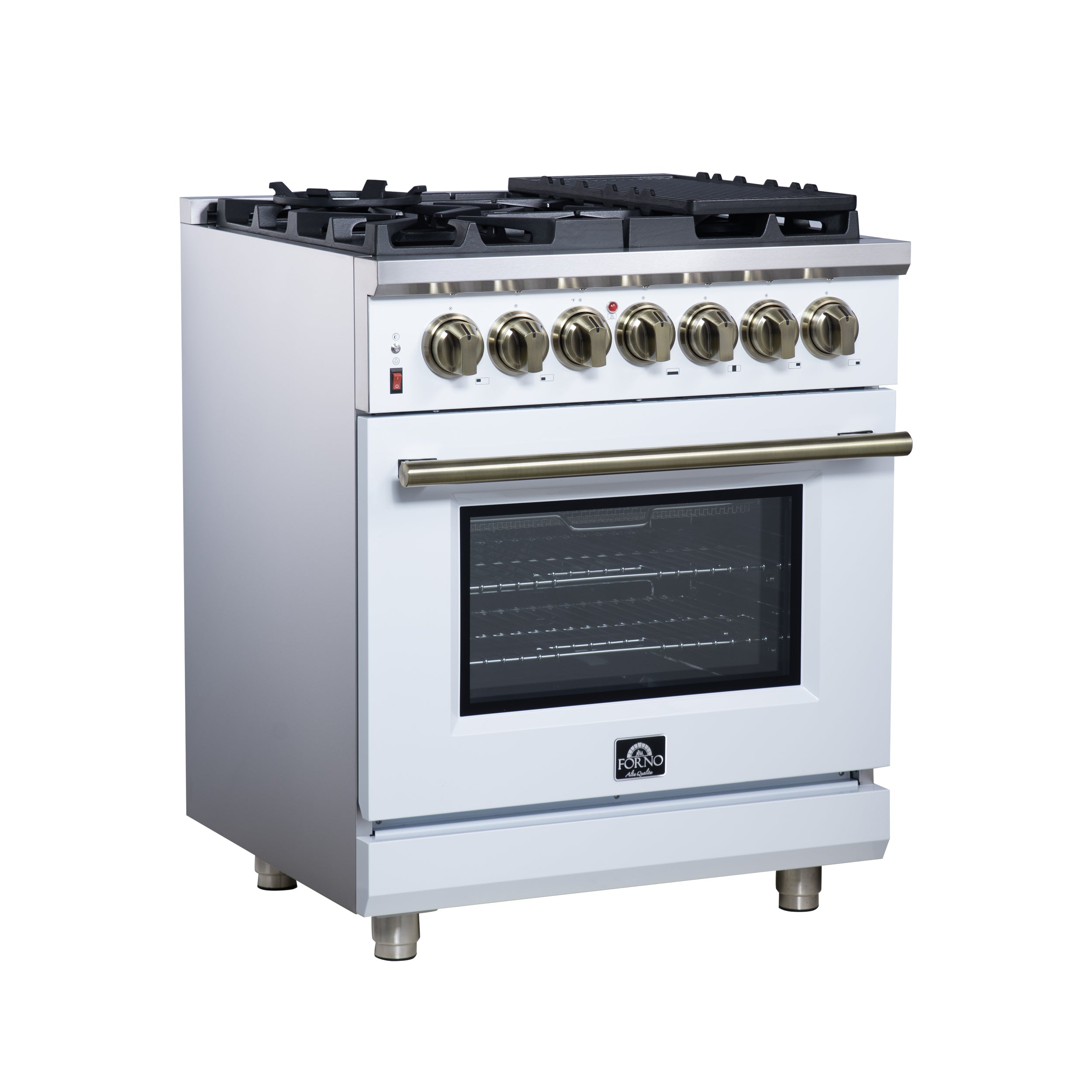 Forno Massimo 30 in. 4.32 cu. ft. 5-Burner White Dual Fuel Range | FFSGS6125-30WHT