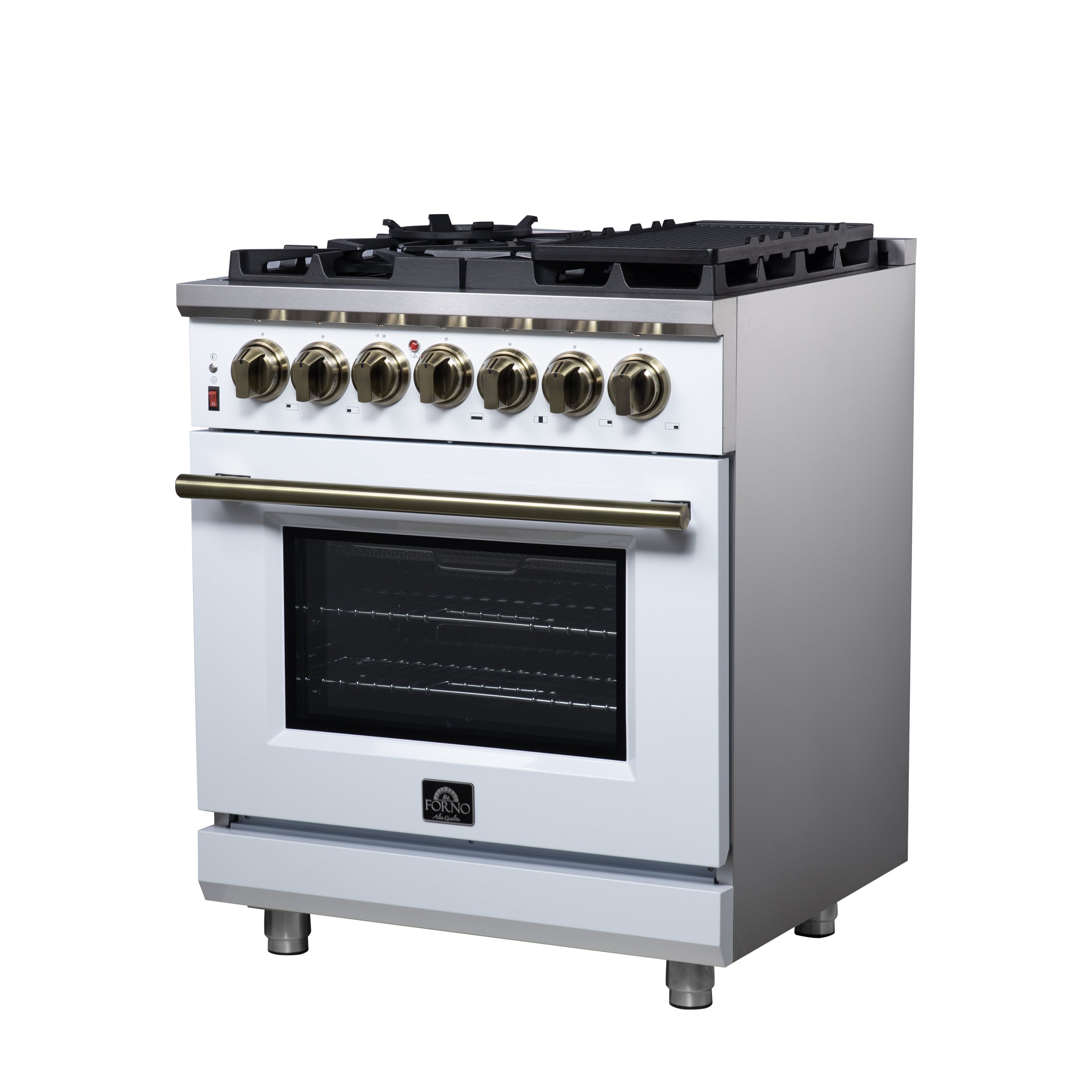Forno Massimo 30 in. 4.32 cu. ft. 5-Burner White Dual Fuel Range | FFSGS6125-30WHT