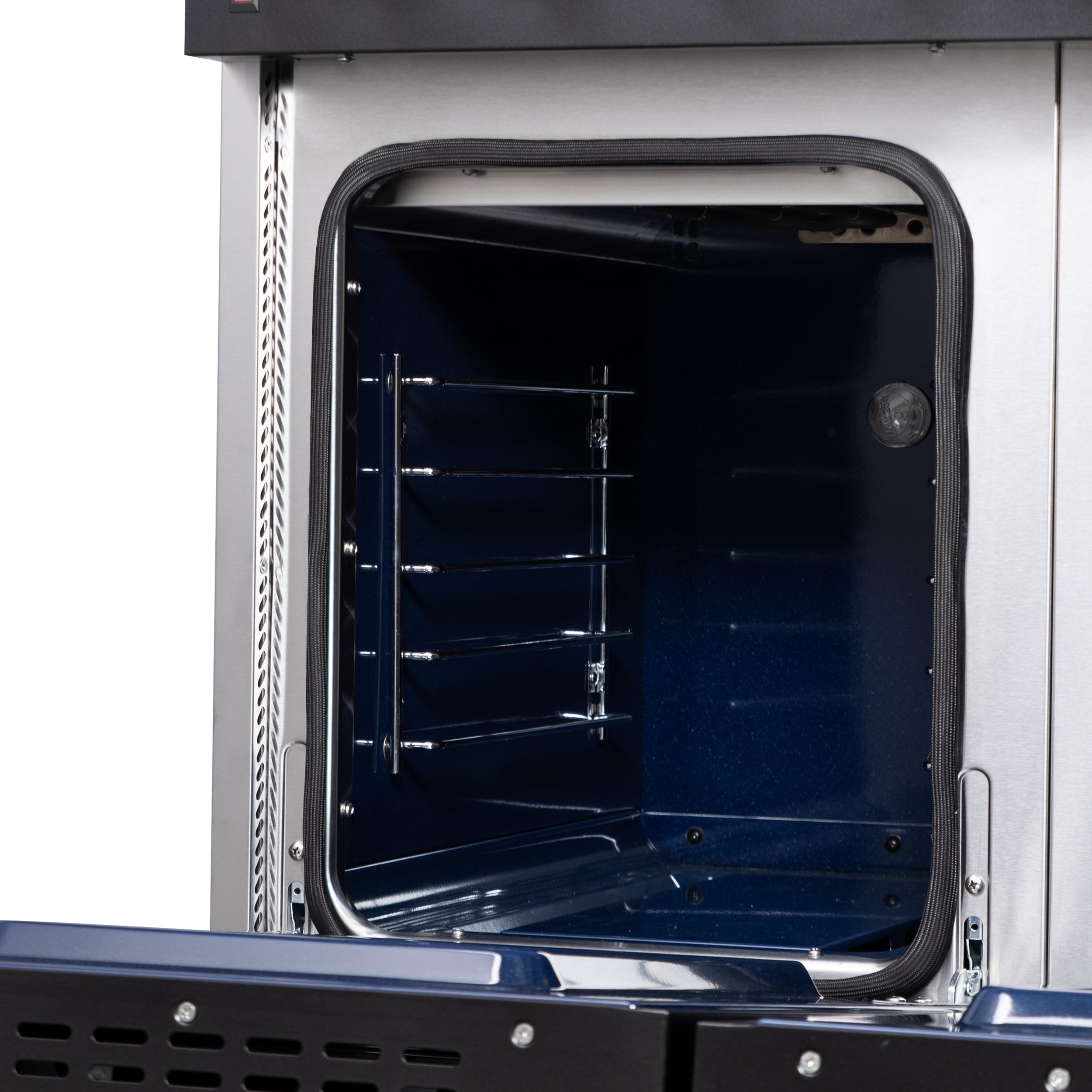 Forno Massimo 48 in. 6.58 cu. ft. 8-Burner Black Dual Fuel Range with Antique Brass Accents | FFSGS6125-48BLK