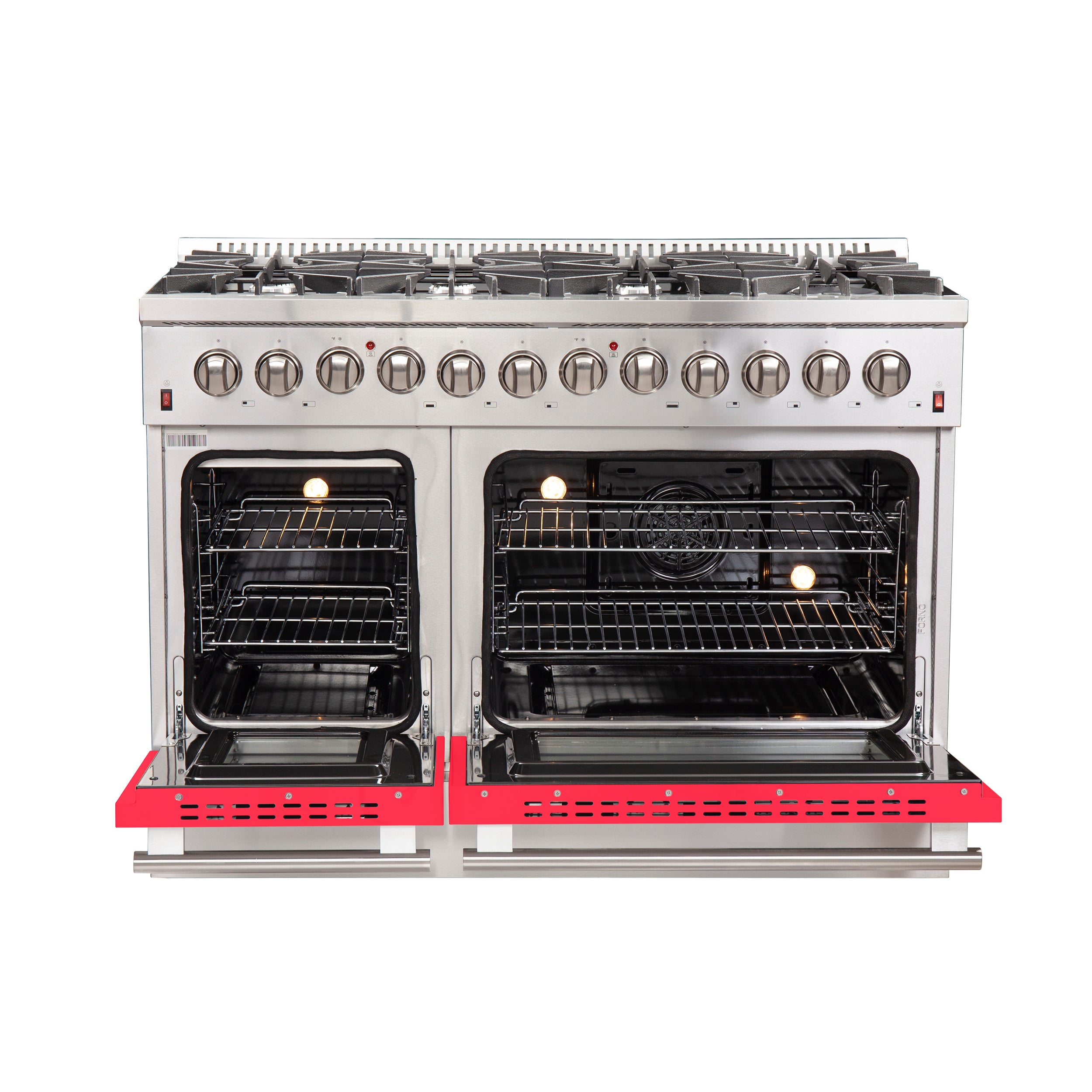Forno Galiano 48 in. 6.58 cu. ft. 8-Burner Red Dual Fuel Range | FFSGS6156-48RED
