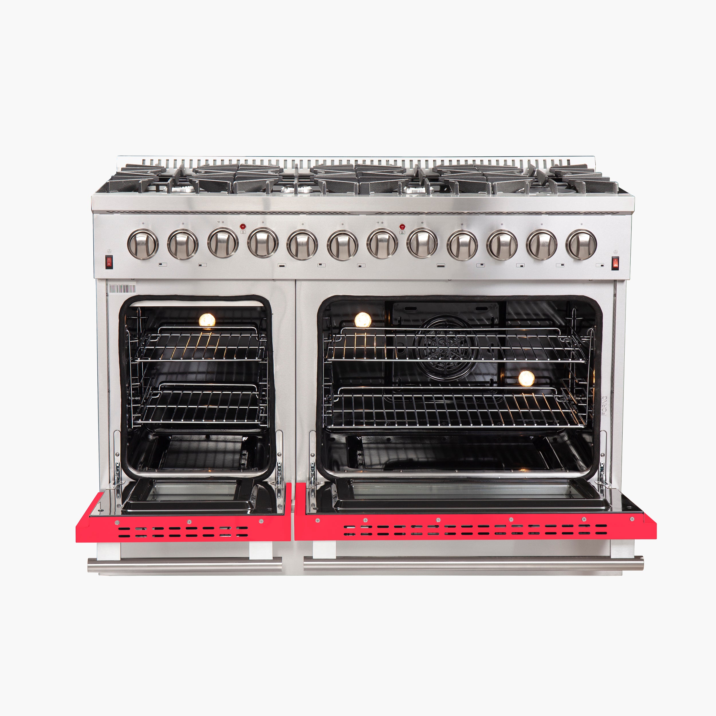 Forno Galiano 48 in. 6.58 cu. ft. 8-Burner Red Dual Fuel Range | FFSGS6156-48RED