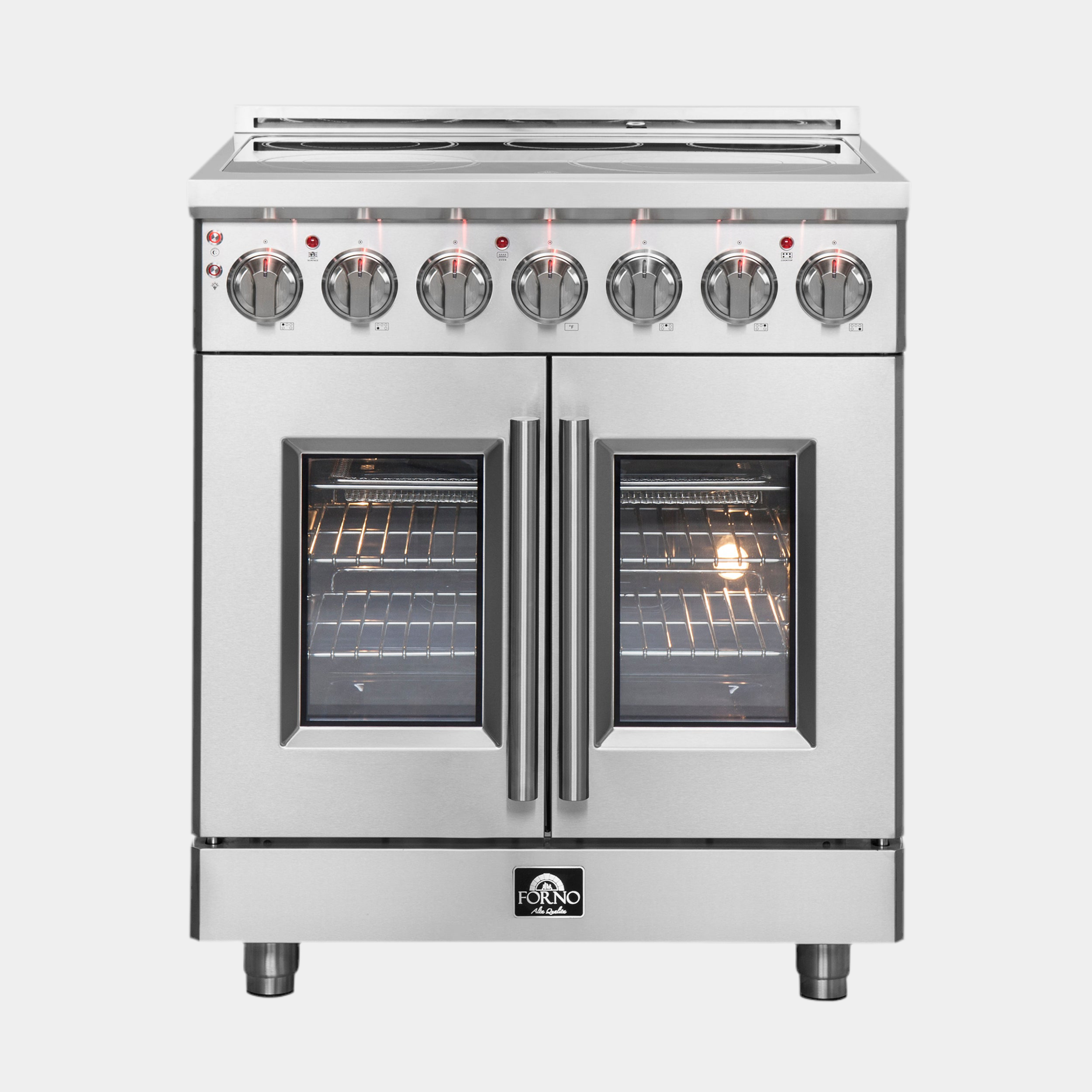 Forno Massimo 30-Inch Freestanding French Door Electric Range, True Convection Oven