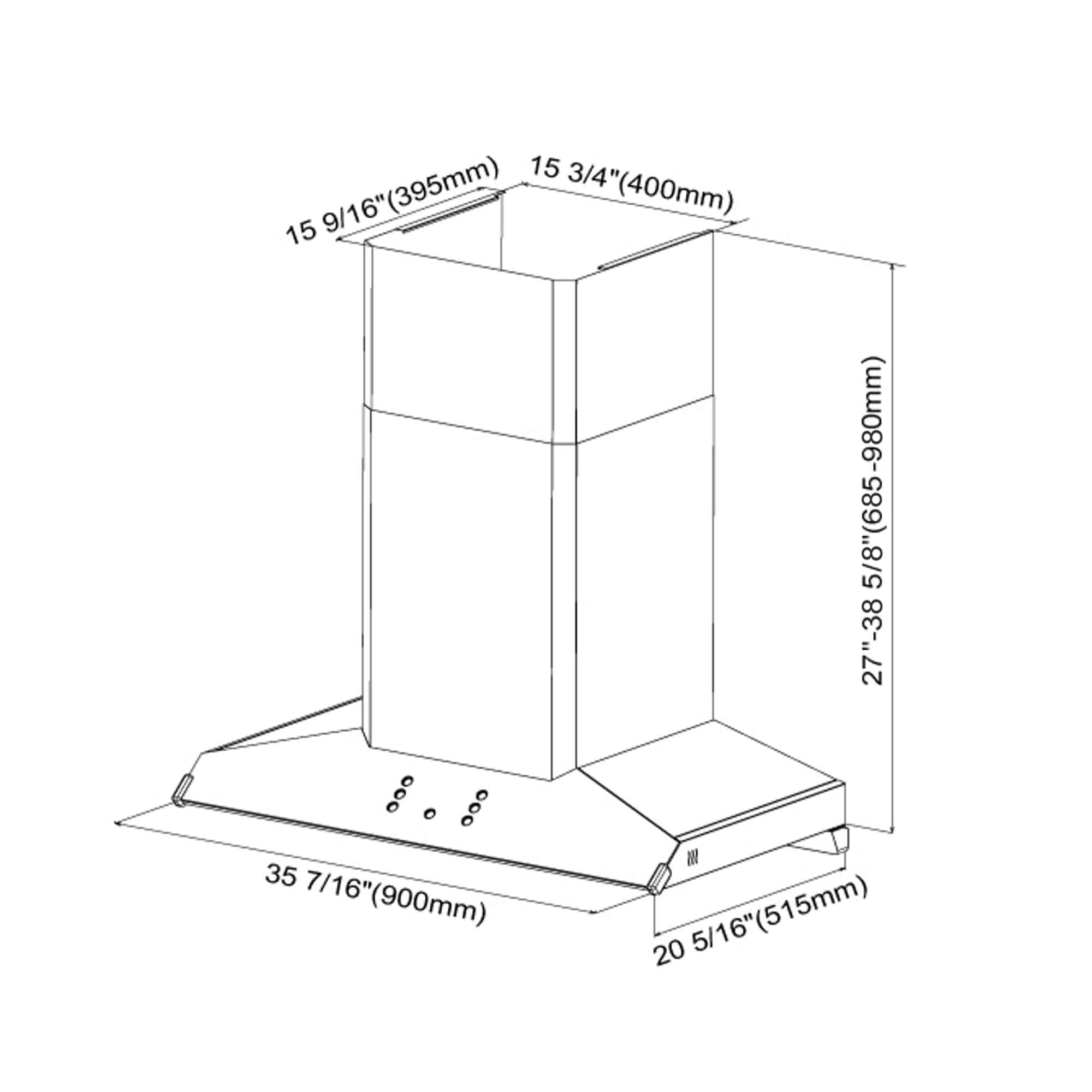 Fotile Perimeter Vent Series 36 in. 1100 CFM Stainless Steel Wall Mount Range Hood with Touchscreen | EMG9030