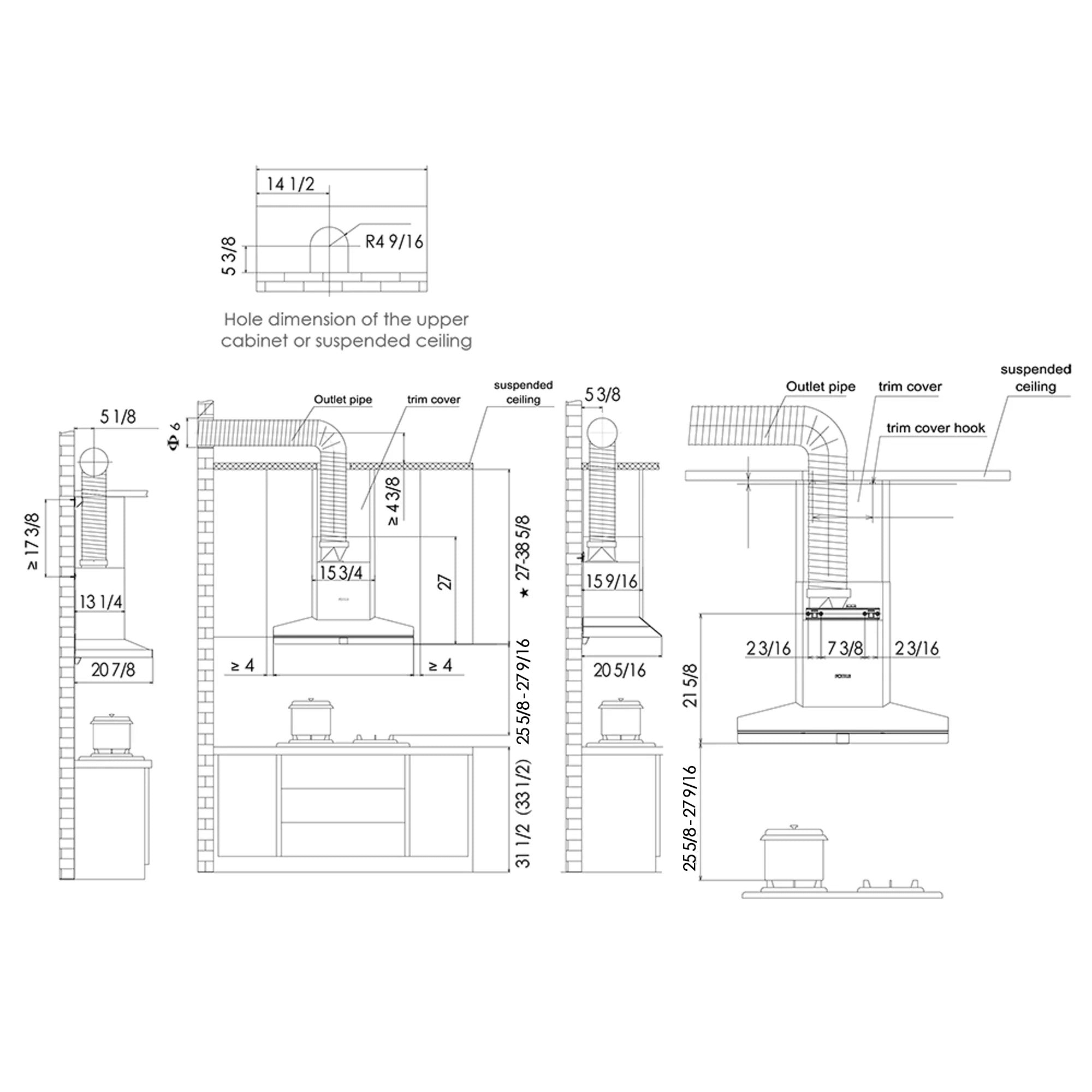 Fotile Perimeter Vent Series 36 in. 1100 CFM Stainless Steel Wall Mount Range Hood with Touchscreen | EMG9030