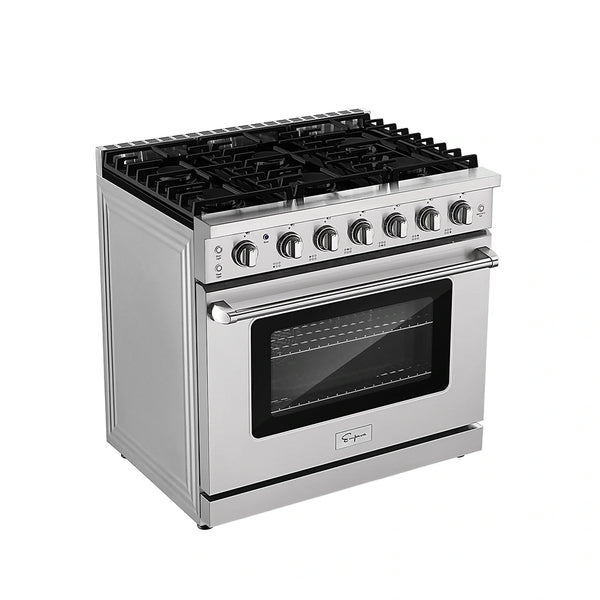 Empava Pro-Style 36 In. Slide-In 6-Burner Natural Gas Range 6 cu. Ft. | EMPV-36GR11