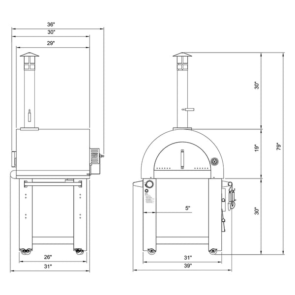 Empava Stainless Steel Gas and Wood Fired Pizza Oven | EMPV-PG03