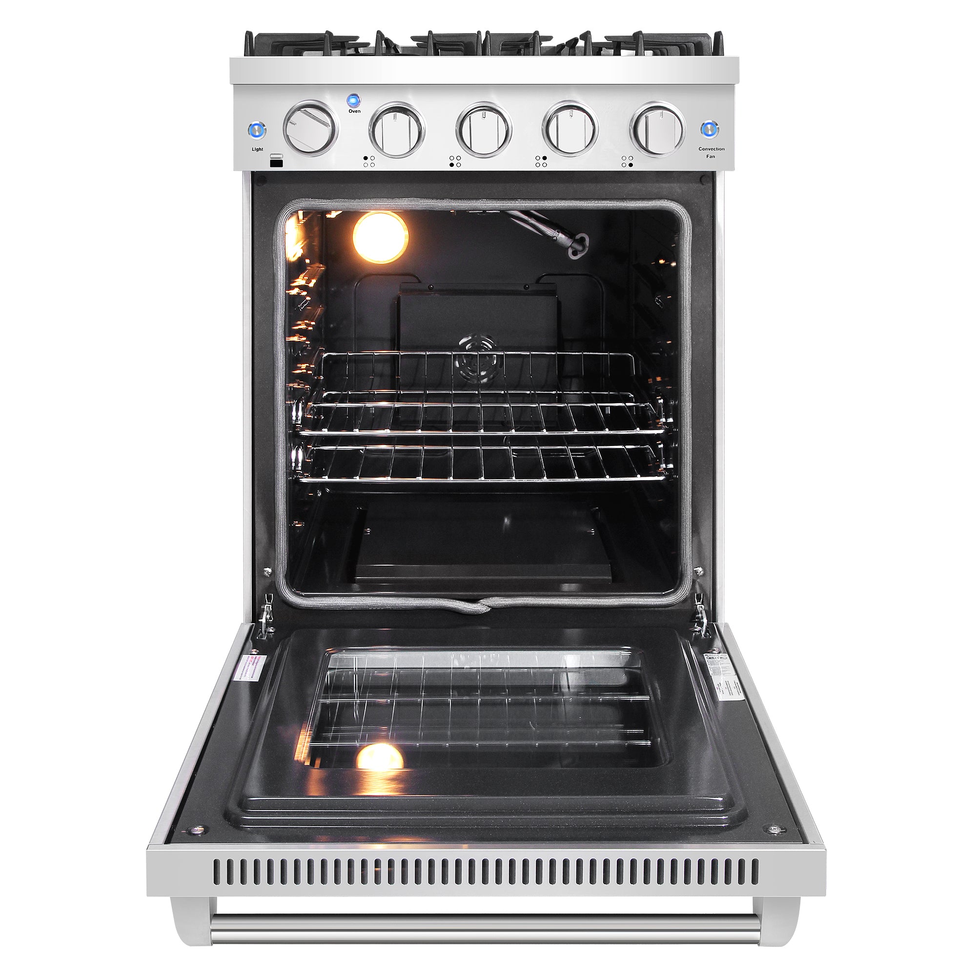 Cosmo Haven 24 in. 3.73 cu. ft. 4-Burner Stainless Steel Gas Range | COS-EPGR244