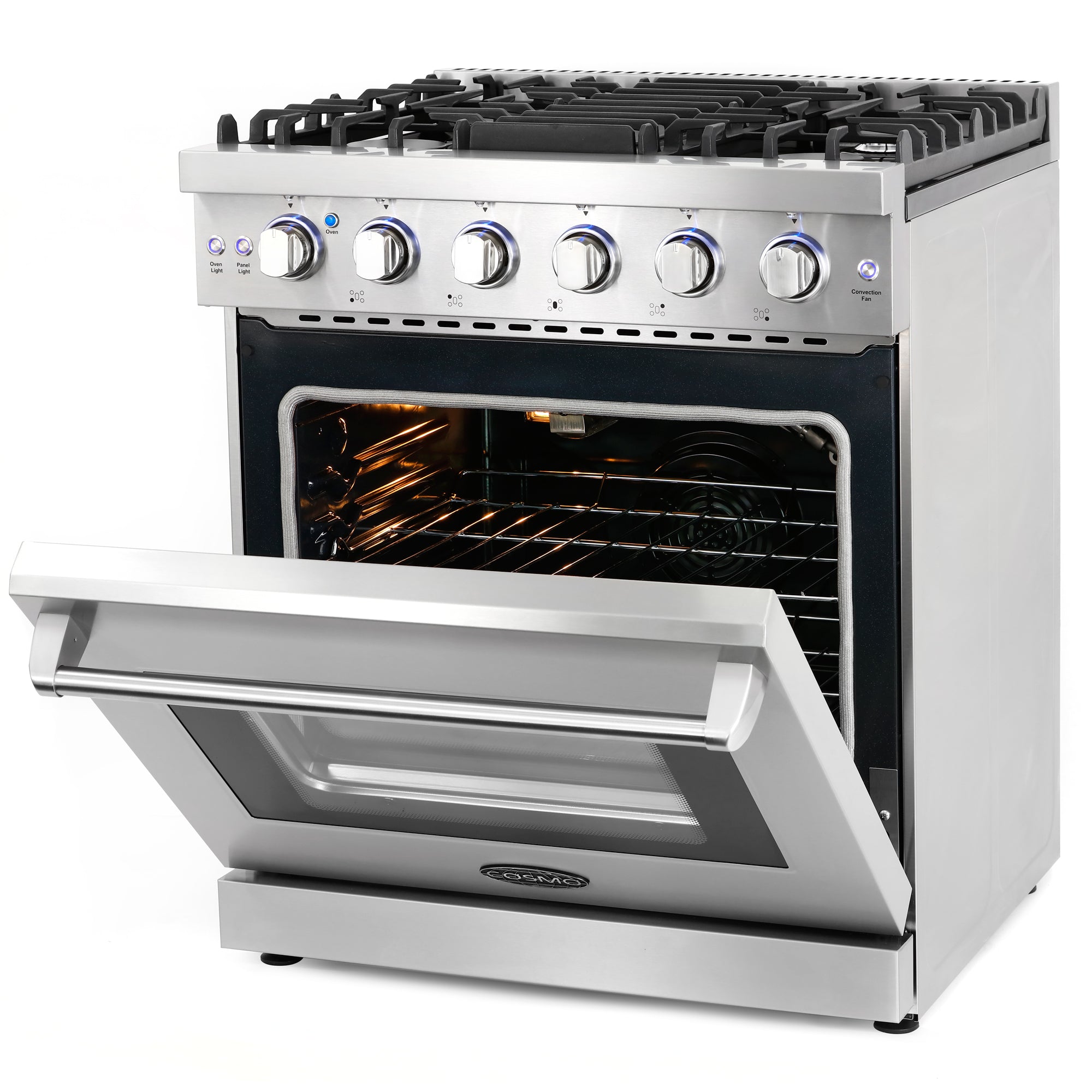 Cosmo Haven 30 in. 4.5 cu. ft. 5-Burner Stainless Steel Gas Range with and Storage Drawer | COS-EPGR304