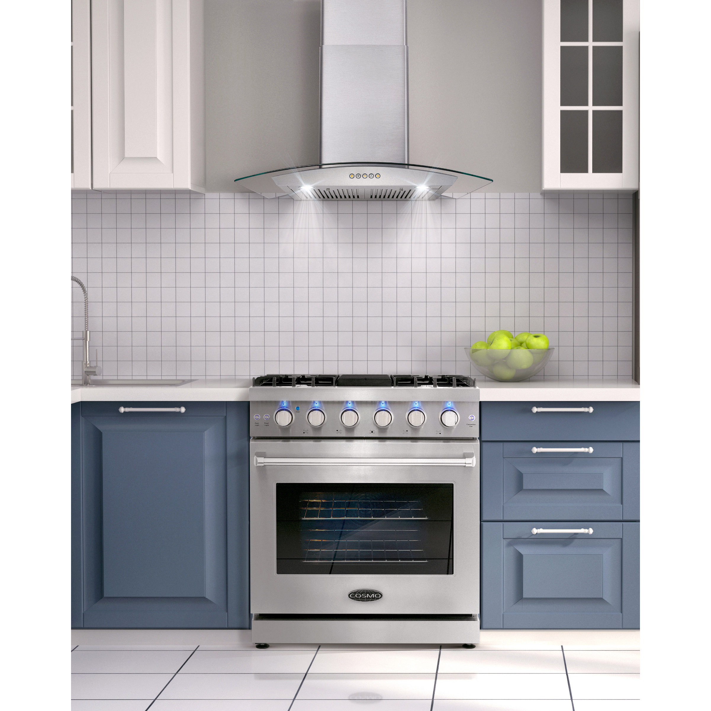 Cosmo Package - 30 in. Gas Range, Dishwasher and Refrigerator | COS-3PKG-011
