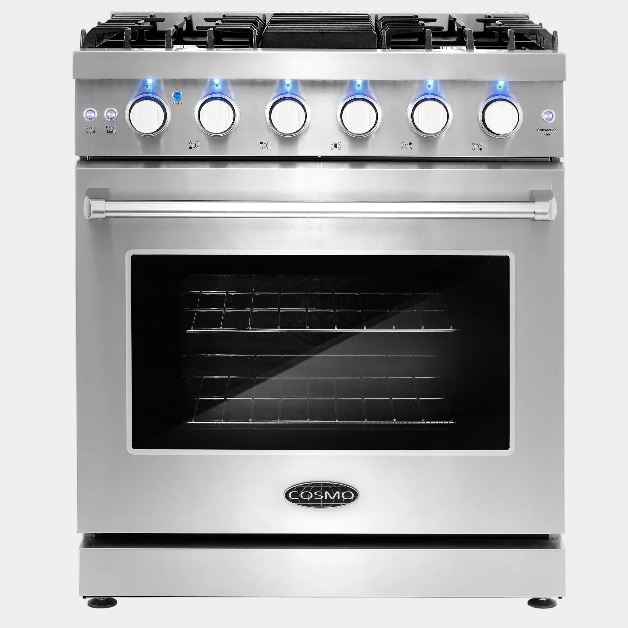 Cosmo Package - 30 in. Gas Range, Range Hood, Dishwasher, Refrigerator and Wine Cooler | COS-5PKG-199