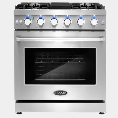 Cosmo Haven 30 in. 4.5 cu. ft. 5-Burner Stainless Steel Gas Range with and Storage Drawer | COS-EPGR304