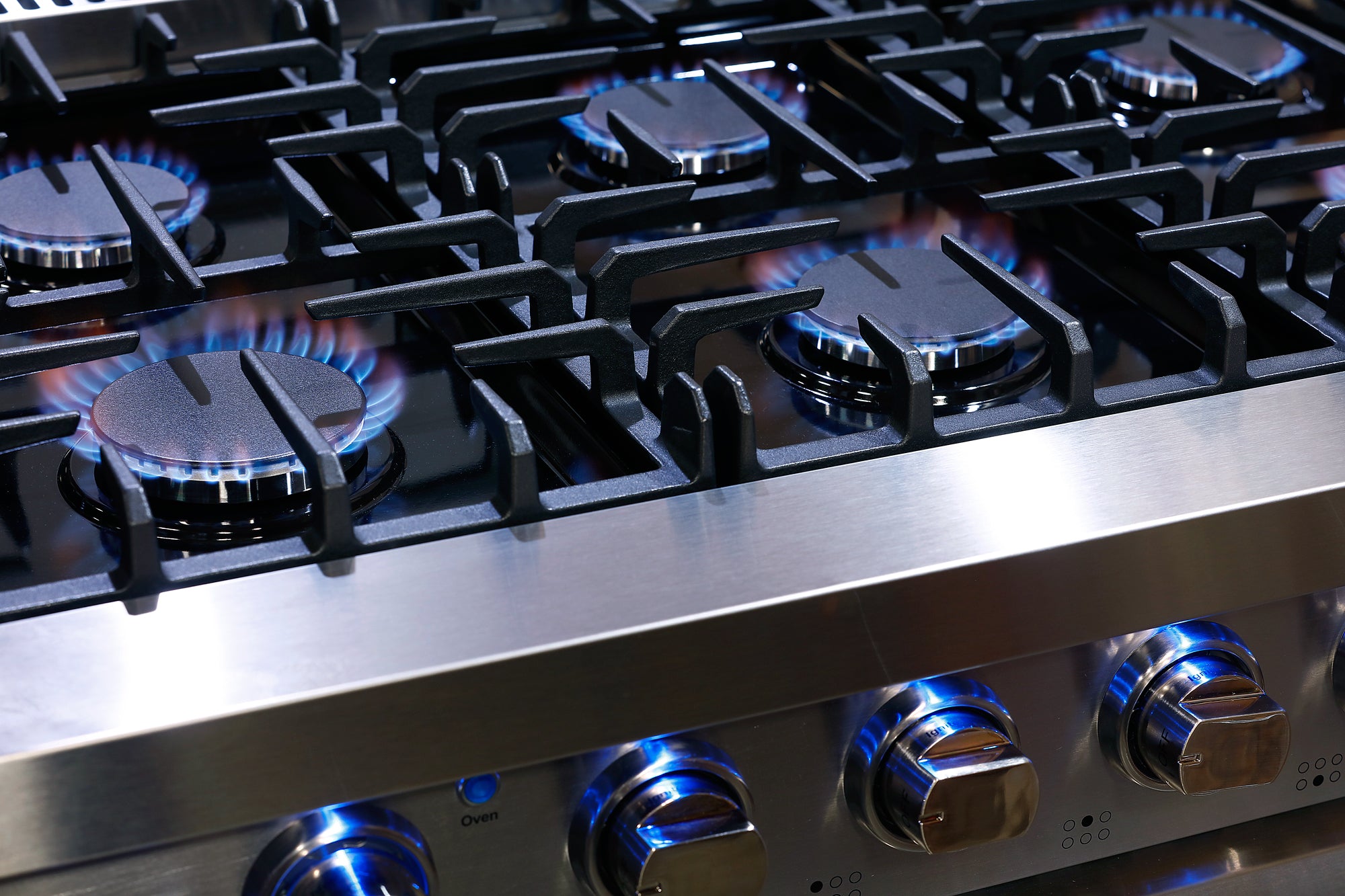 Cosmo Haven 36 in. 6.0 cu. ft. 5-Burner Stainless Steel Gas Range with Knob LEDs and Storage Drawer | COS-EPGR366
