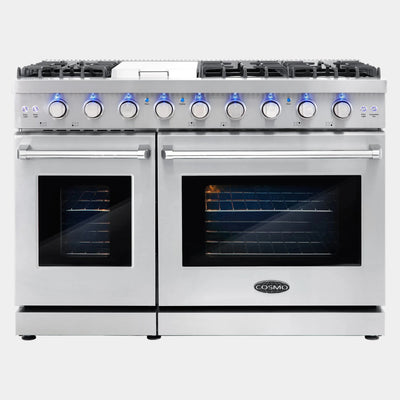 Cosmo Haven 48 in. 6.8 cu. ft. 6-Burner Stainless Steel Gas Range with Griddle | COS-EPGR486G