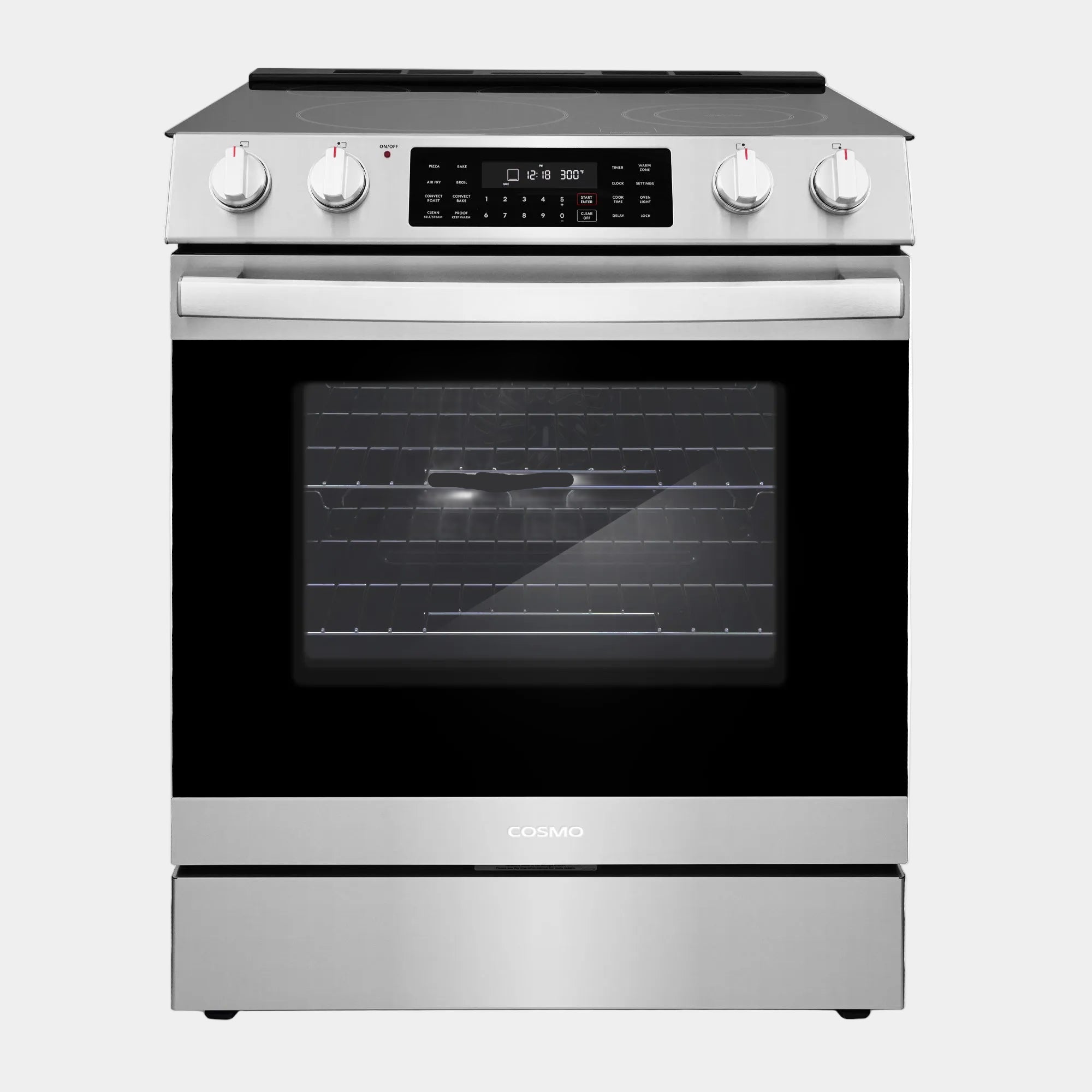 Cosmo Haven 30 in. 6.3 cu. ft. Stainless Steel Electric Range with Self-Clean, Air Fry and Storage Drawer | COS-ERC305WKTD