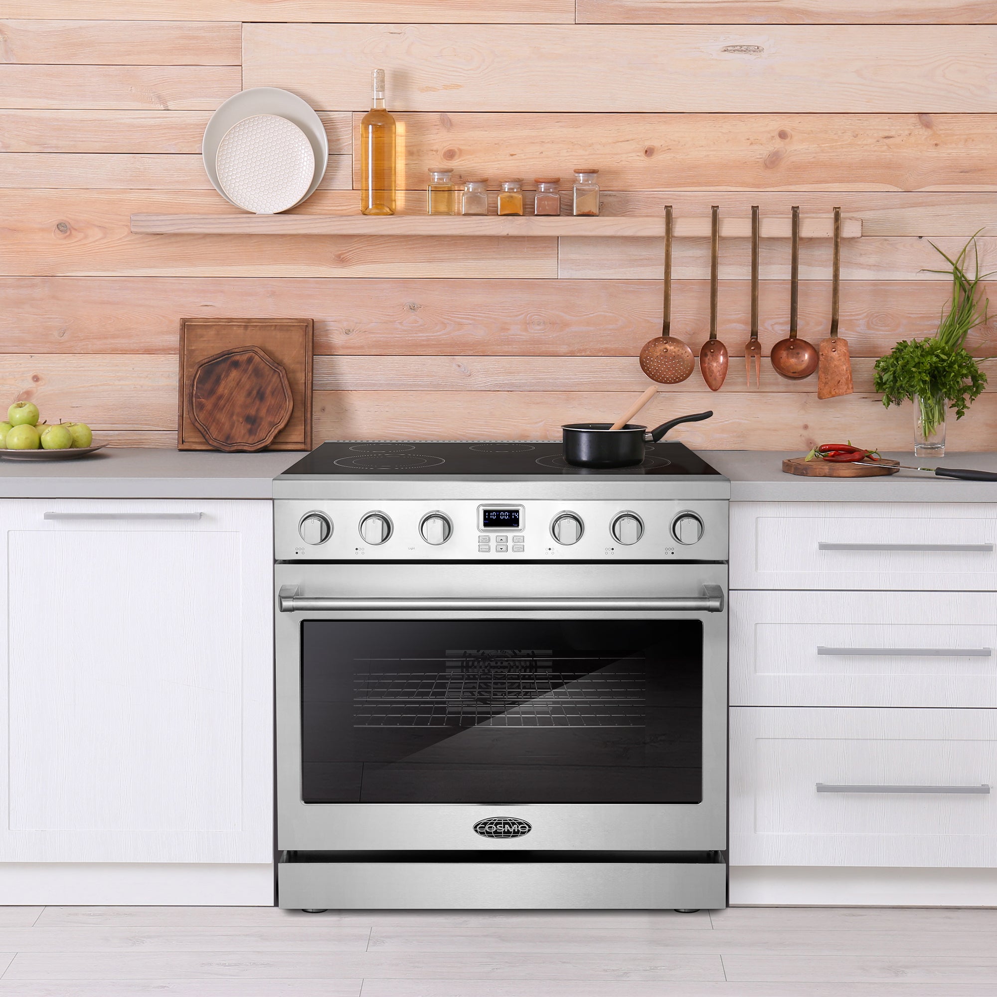 Cosmo Haven 36 in. 6.1 cu. ft. Stainless Steel Electric Range with 5 Burners | COS-ERC365KBD