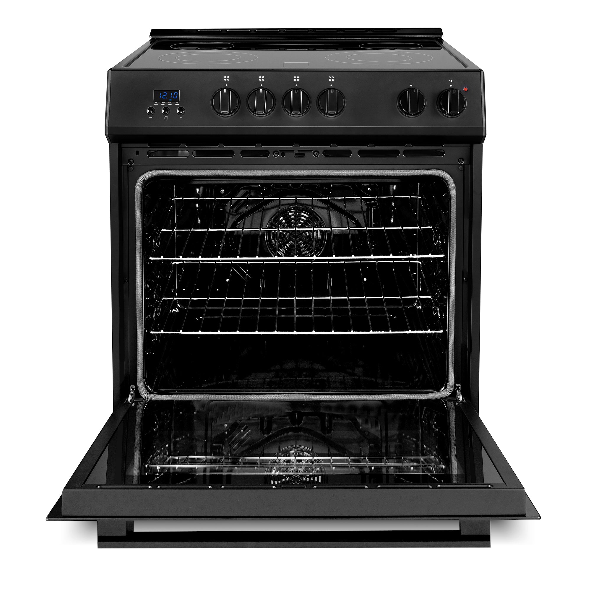Cosmo Stellar 30 in. 5.0 cu. ft. Black Electric Range with 4 Burners | COS-ERD304K-BK