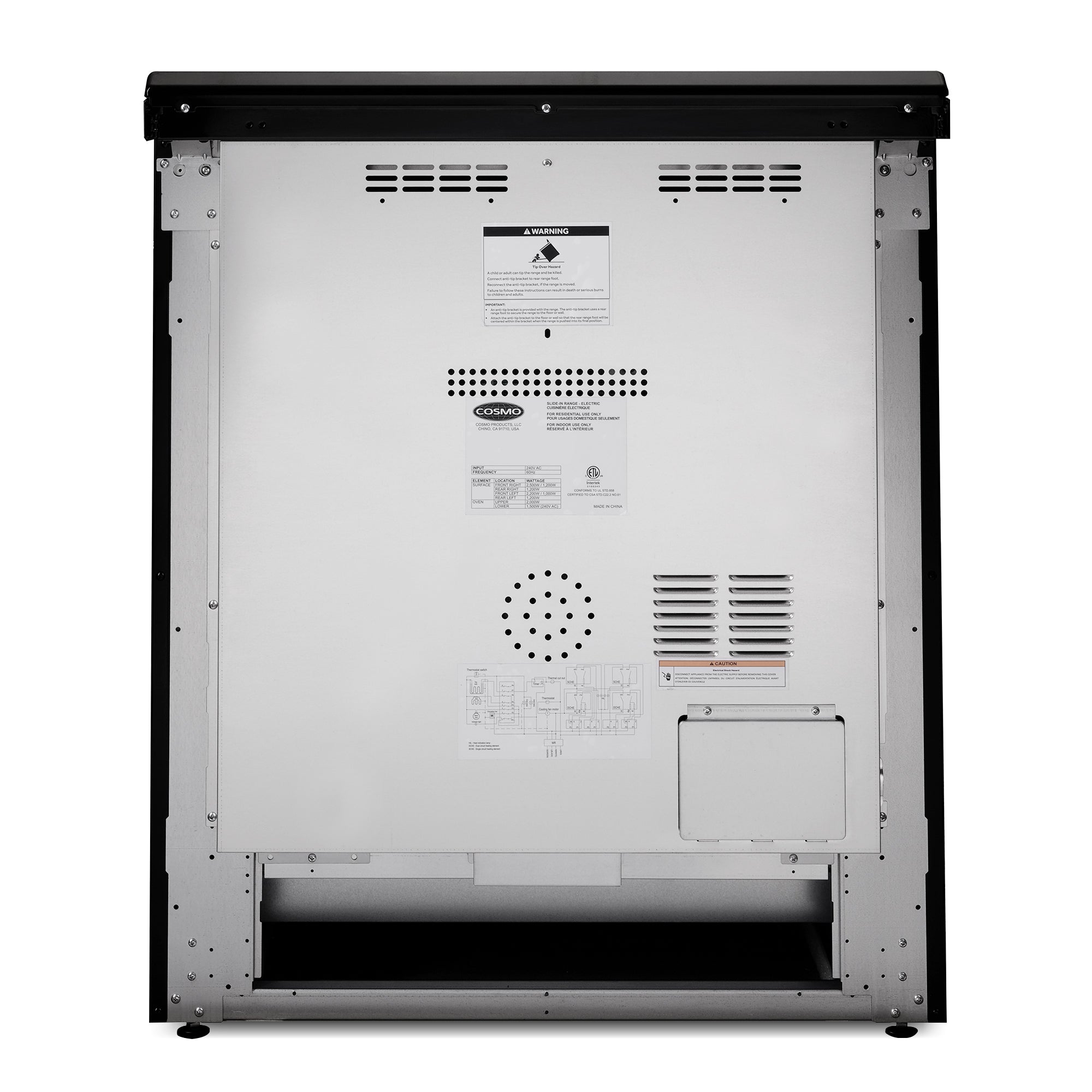 Cosmo Stellar 30 in. 5.0 cu. ft. Stainless Steel Electric Range with 4 Burners | COS-ERD304K