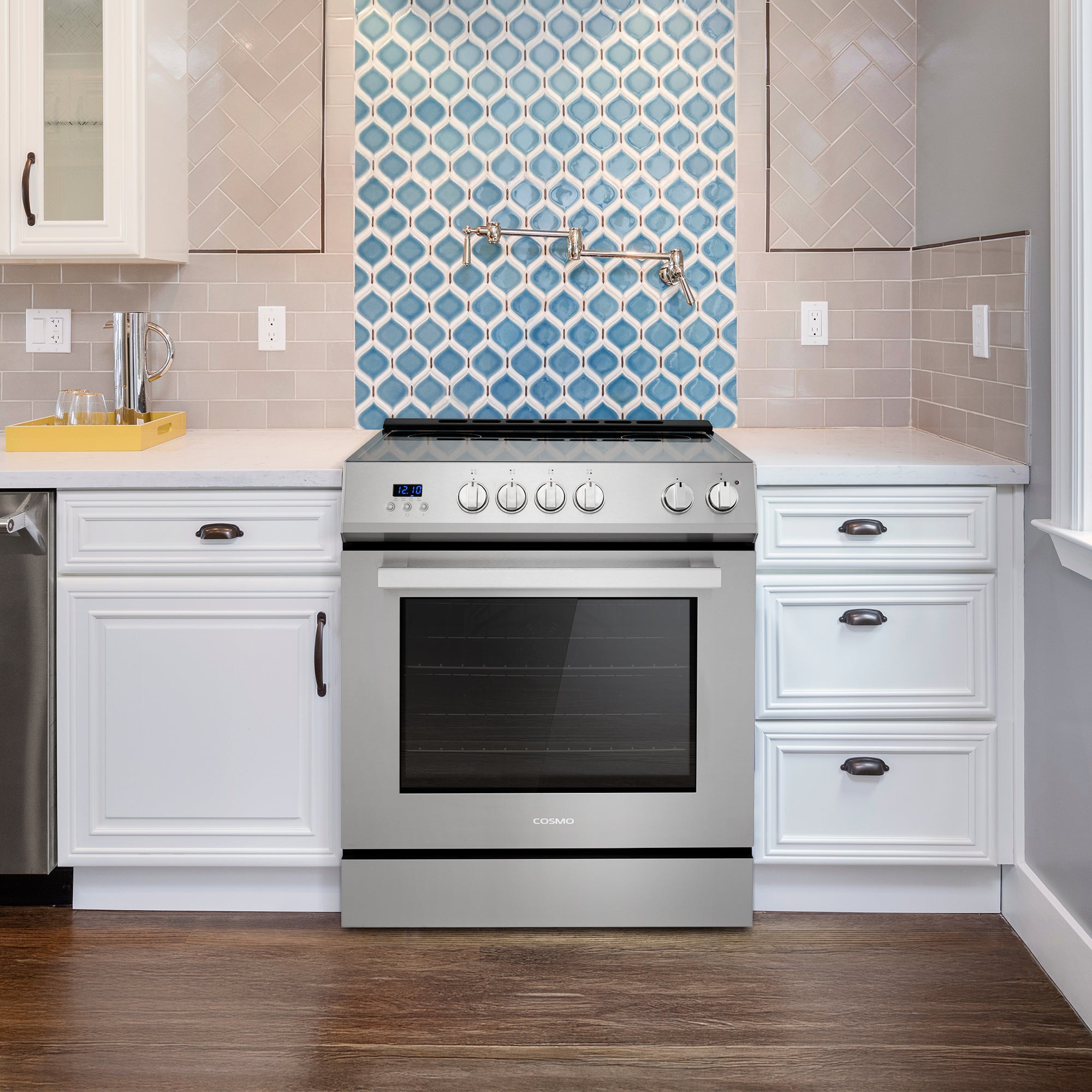 Cosmo Stellar 30 in. 5.0 cu. ft. Stainless Steel Electric Range with 4 Burners | COS-ERD304K