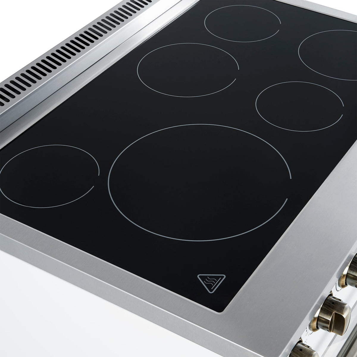 Forno Paolo 36 in. 5.44 cu. ft. White Electric Range with Antique Brass Accents | FFSEL6011-36WHT