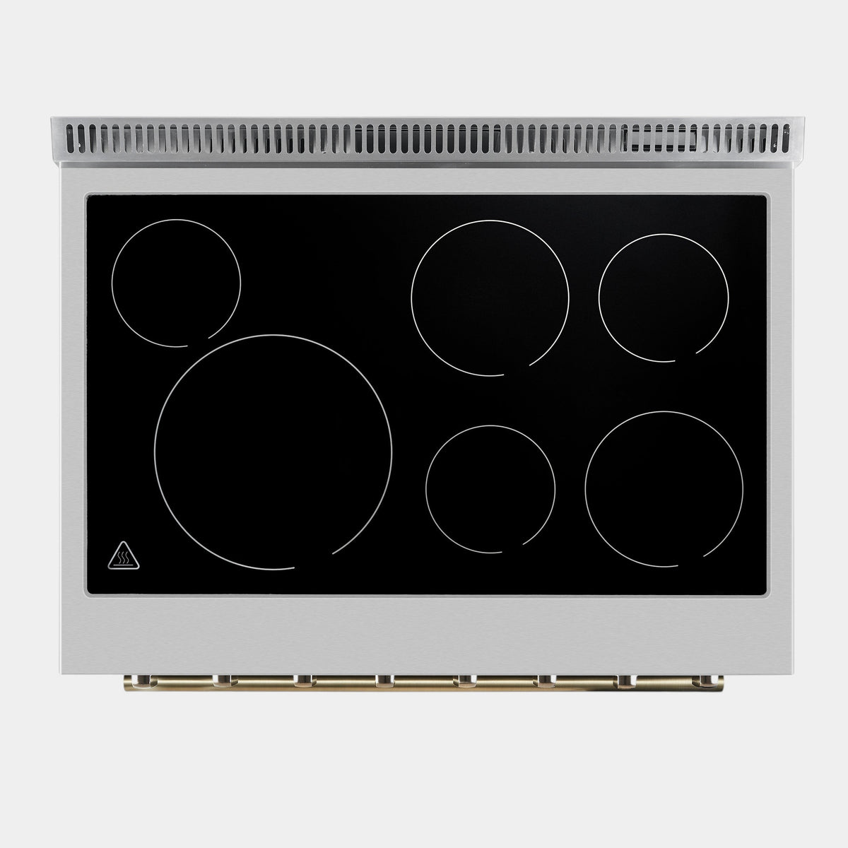 Forno Paolo 36 in. 5.44 cu. ft. White Electric Range with Antique Brass Accents | FFSEL6011-36WHT