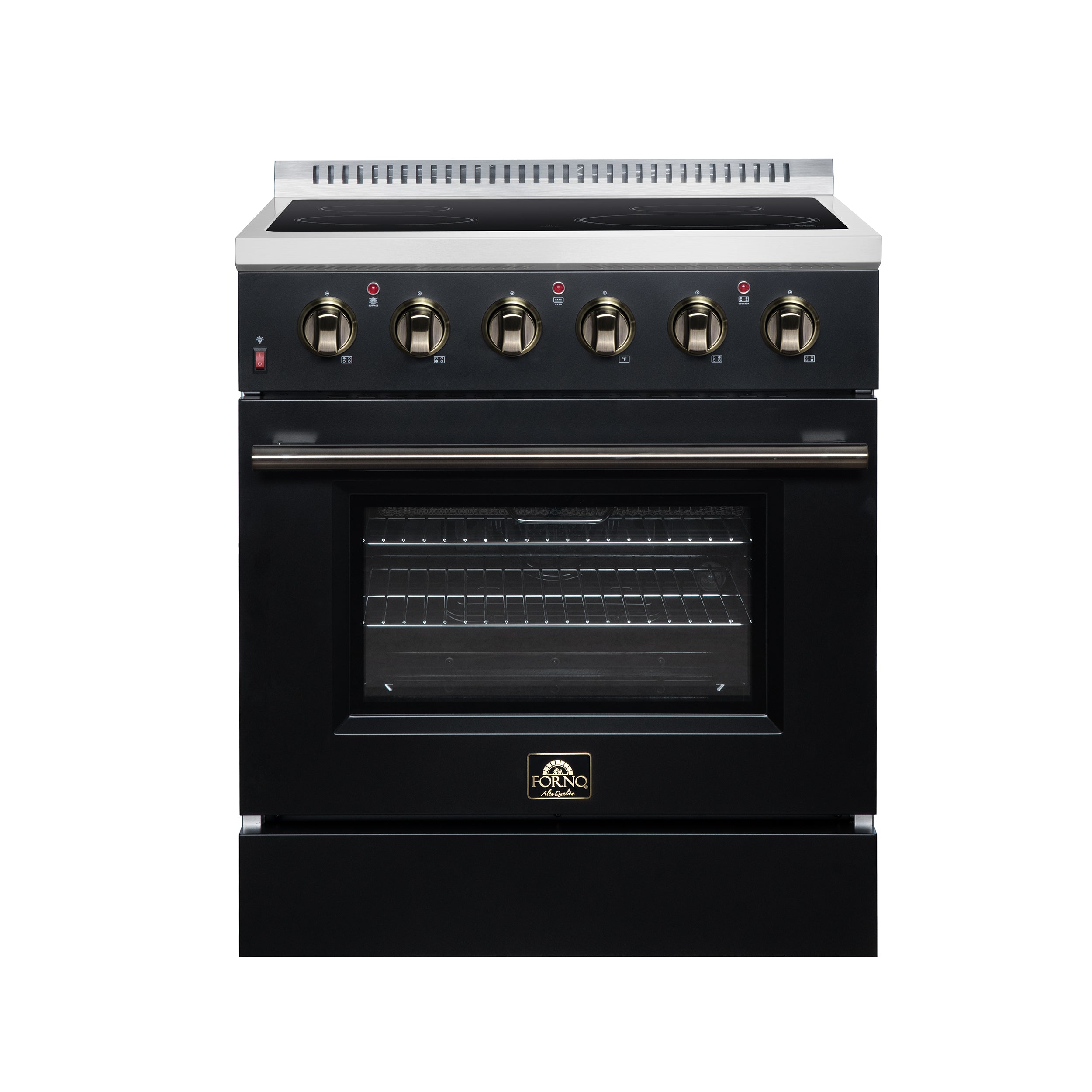 Galiano 30 Inch Freestanding Electric range, 4 radiant burners, 4.32 cf. True Convection oven, Air fryer kit, Black