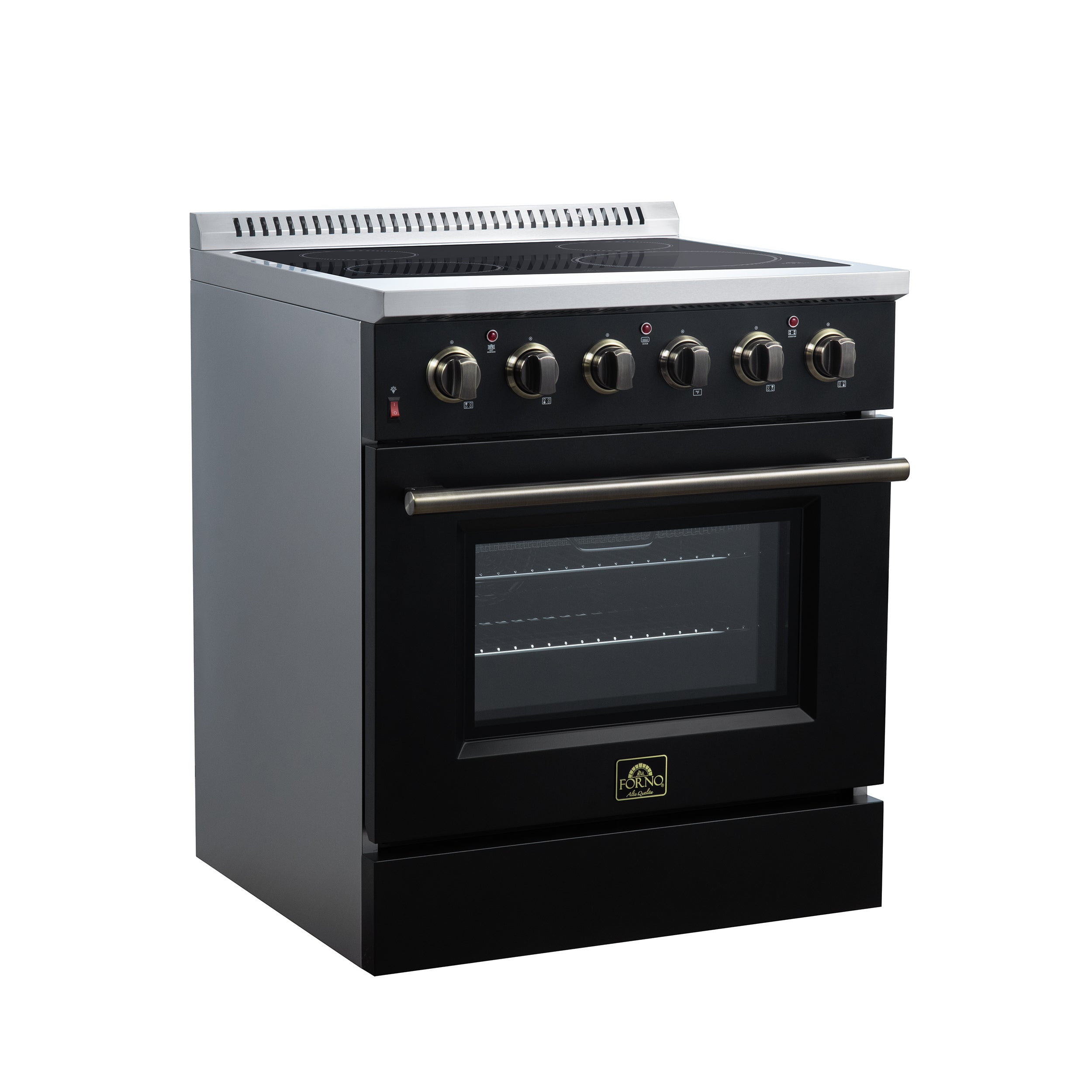 Galiano 30 Inch Freestanding Electric range, 4 radiant burners, 4.32 cf. True Convection oven, Air fryer kit, Black
