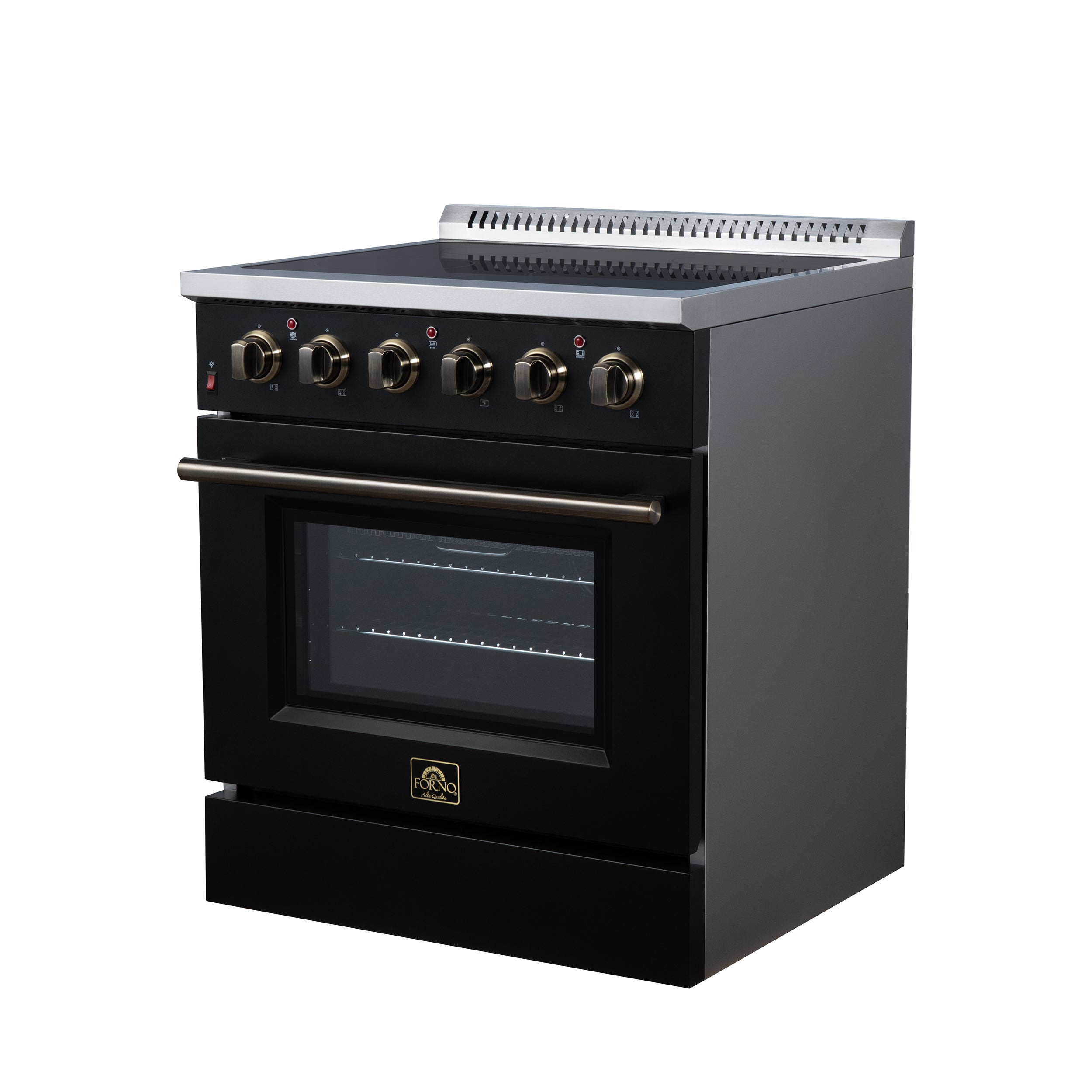 Galiano 30 Inch Freestanding Electric range, 4 radiant burners, 4.32 cf. True Convection oven, Air fryer kit, Black