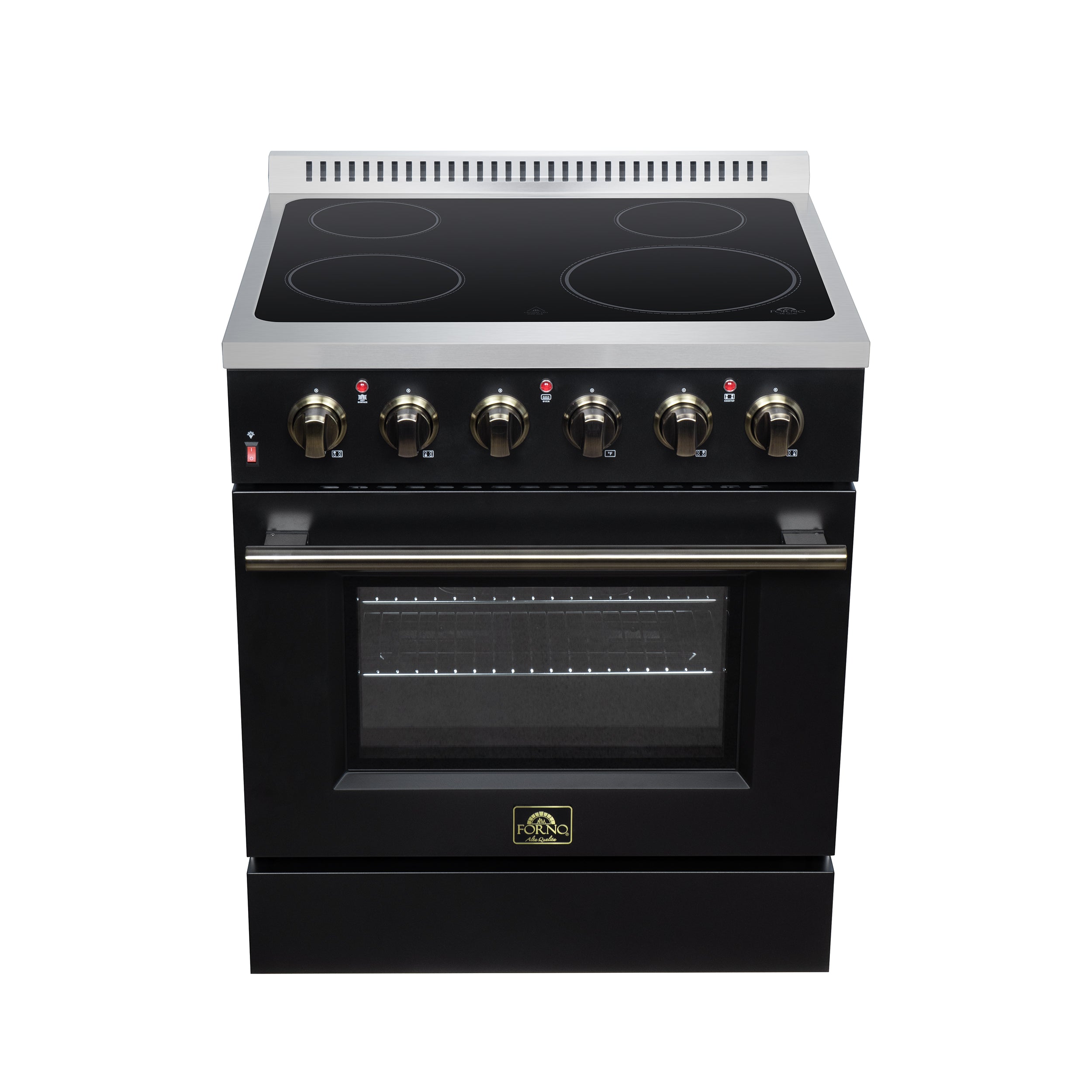 Galiano 30 Inch Freestanding Electric range, 4 radiant burners, 4.32 cf. True Convection oven, Air fryer kit, Black