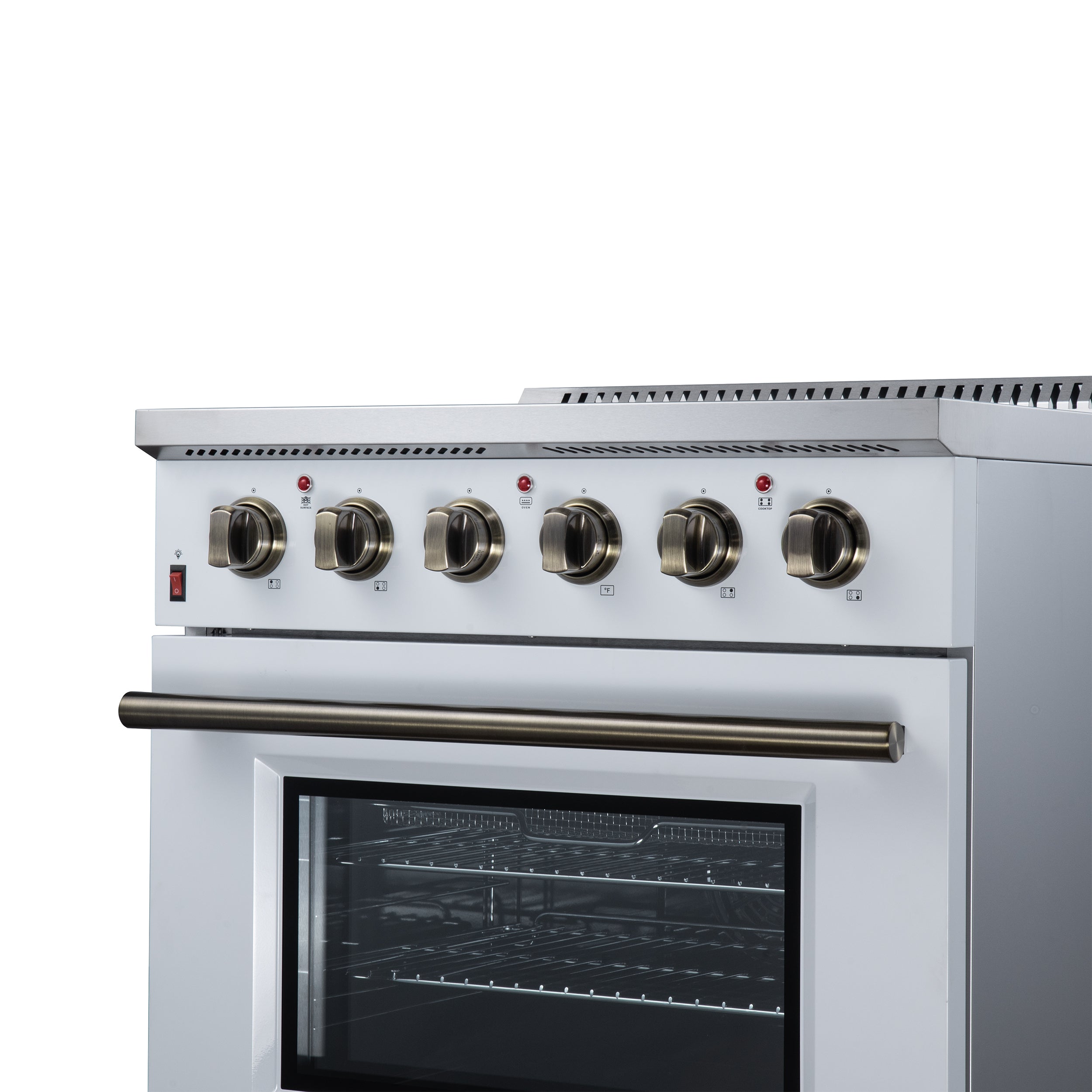Galiano 30 Inch Freestanding Electric range, 4 radiant burners, 4.32 cf. True Convection oven, Air fryer kit, White
