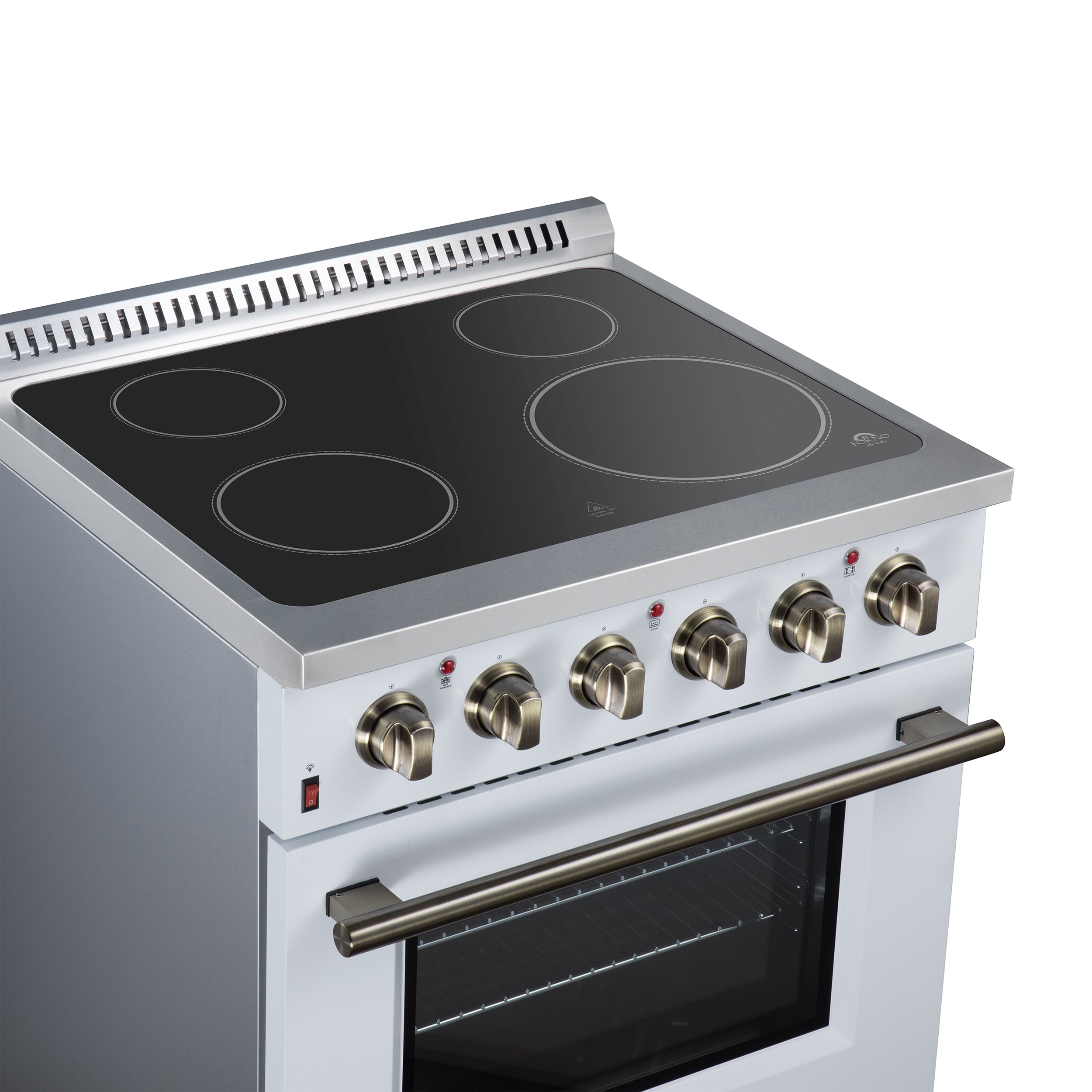 Galiano 30 Inch Freestanding Electric range, 4 radiant burners, 4.32 cf. True Convection oven, Air fryer kit, White