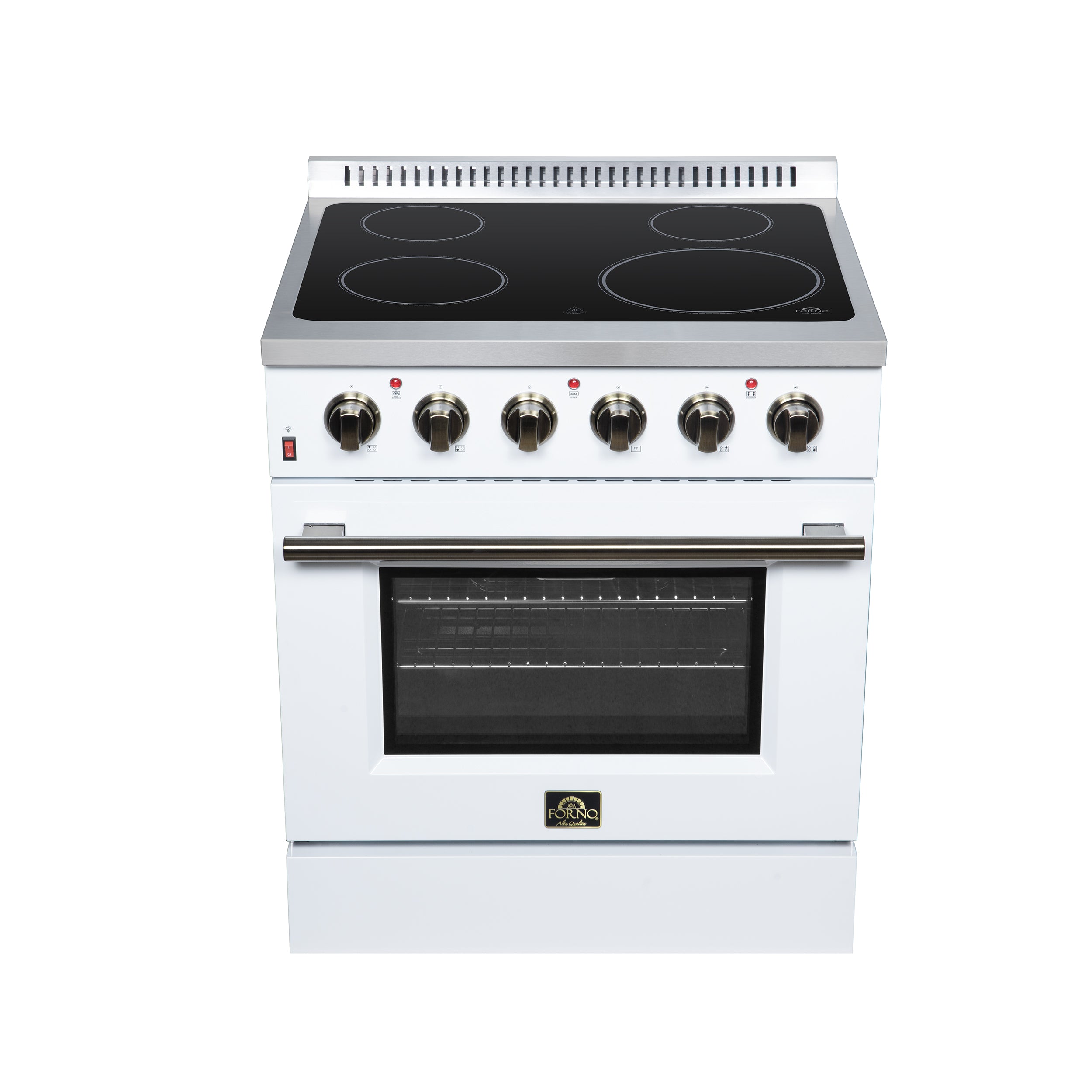 Galiano 30 Inch Freestanding Electric range, 4 radiant burners, 4.32 cf. True Convection oven, Air fryer kit, White