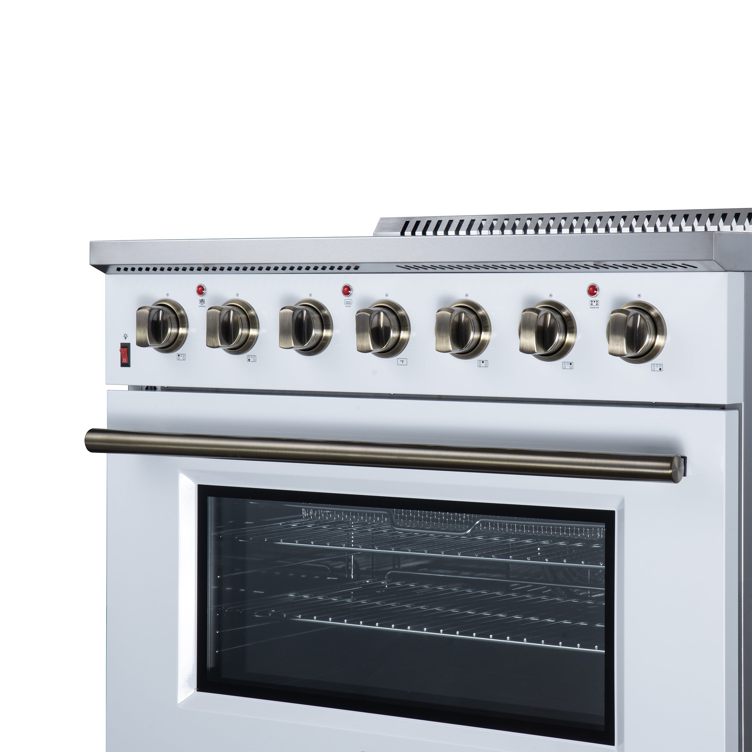 Galiano 36 Inch Freestanding Electric range, 5 radiant burners, 5.36 cf. True Convection oven, Air fryer kit, White