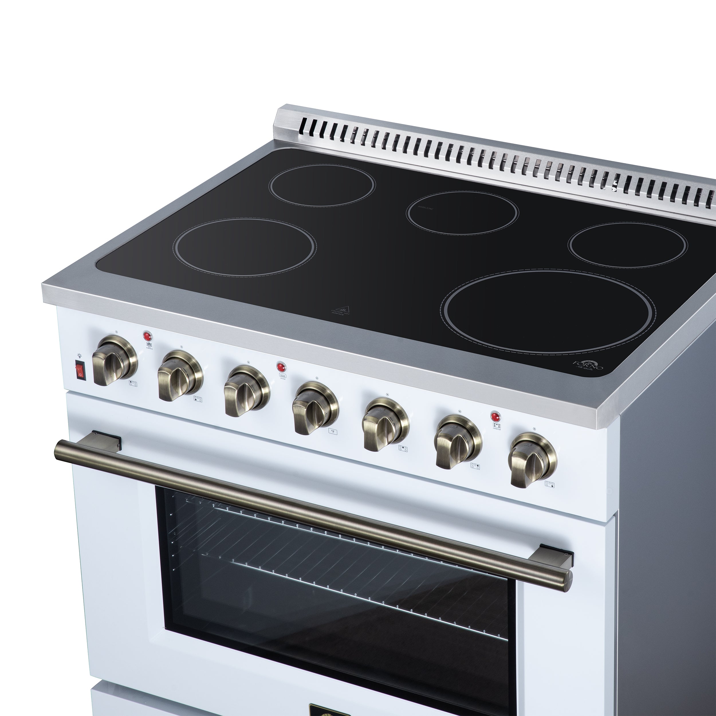 Galiano 36 Inch Freestanding Electric range, 5 radiant burners, 5.36 cf. True Convection oven, Air fryer kit, White