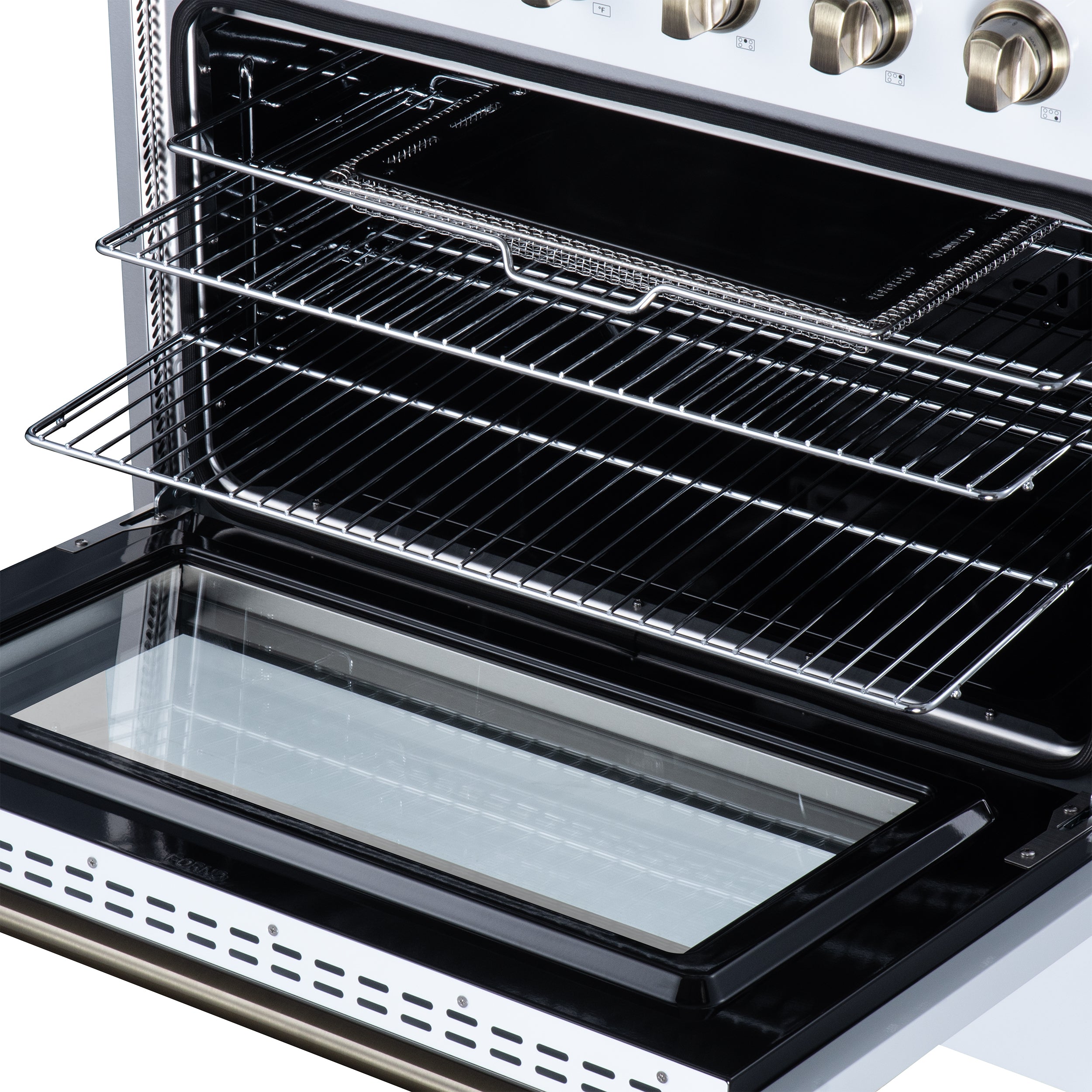 Galiano 36 Inch Freestanding Electric range, 5 radiant burners, 5.36 cf. True Convection oven, Air fryer kit, White
