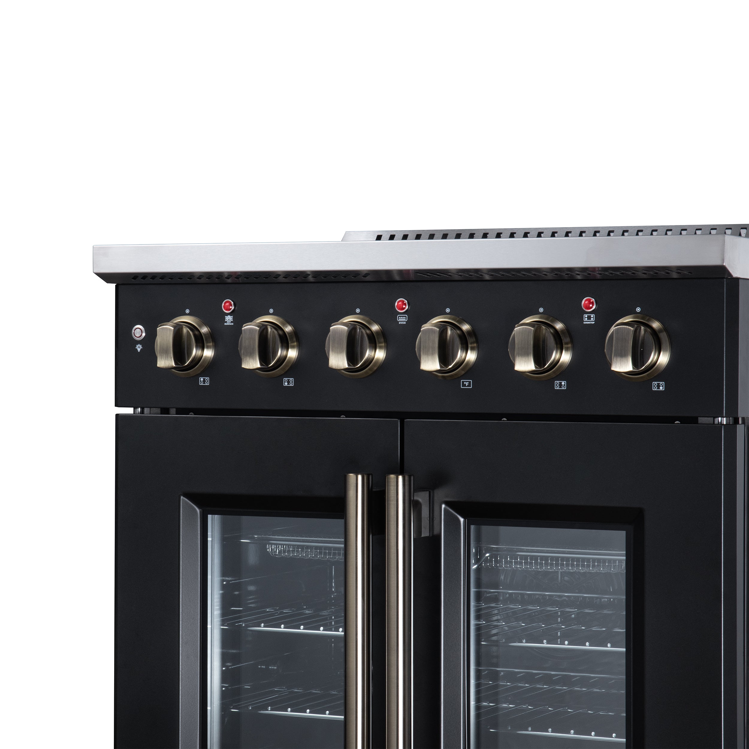 Galiano 30 Inch French Door Electric range, 4 radiant burners, 4.32 cf. True Convection oven, Air fryer kit, Black